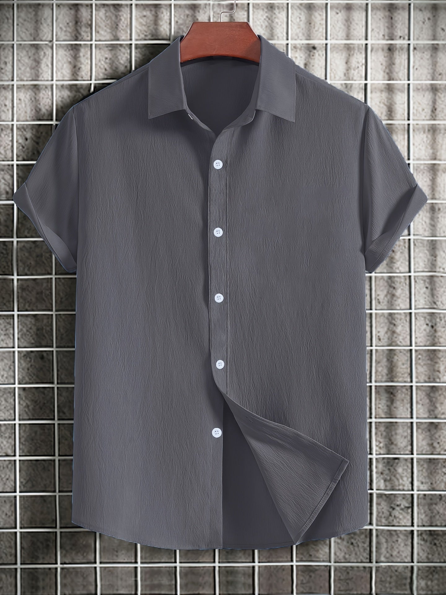 Chemise à manches courtes en pur coton du XS au 2XL