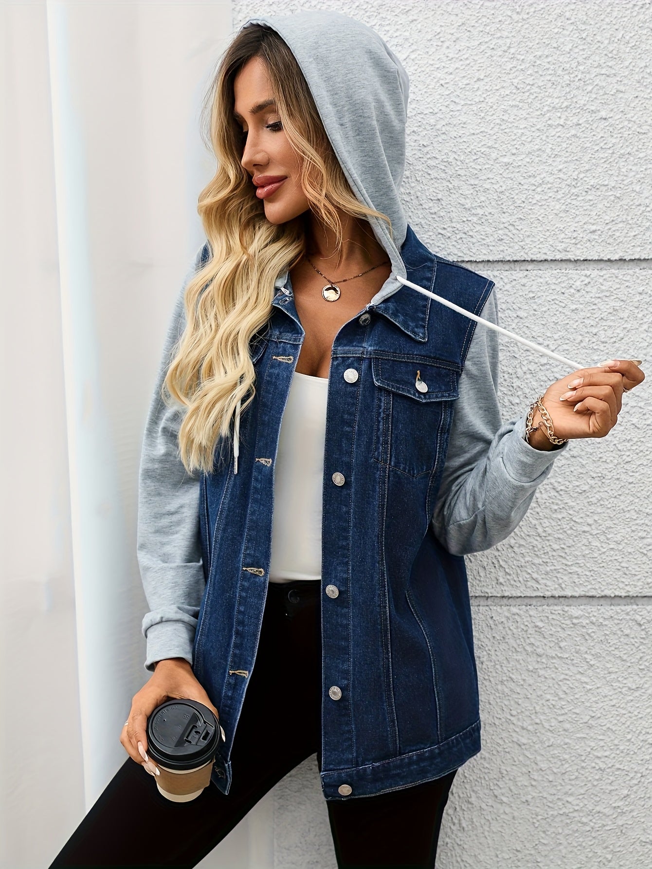 Veste à capuche en denim femmes du S au 2XL MAEJORKEN
