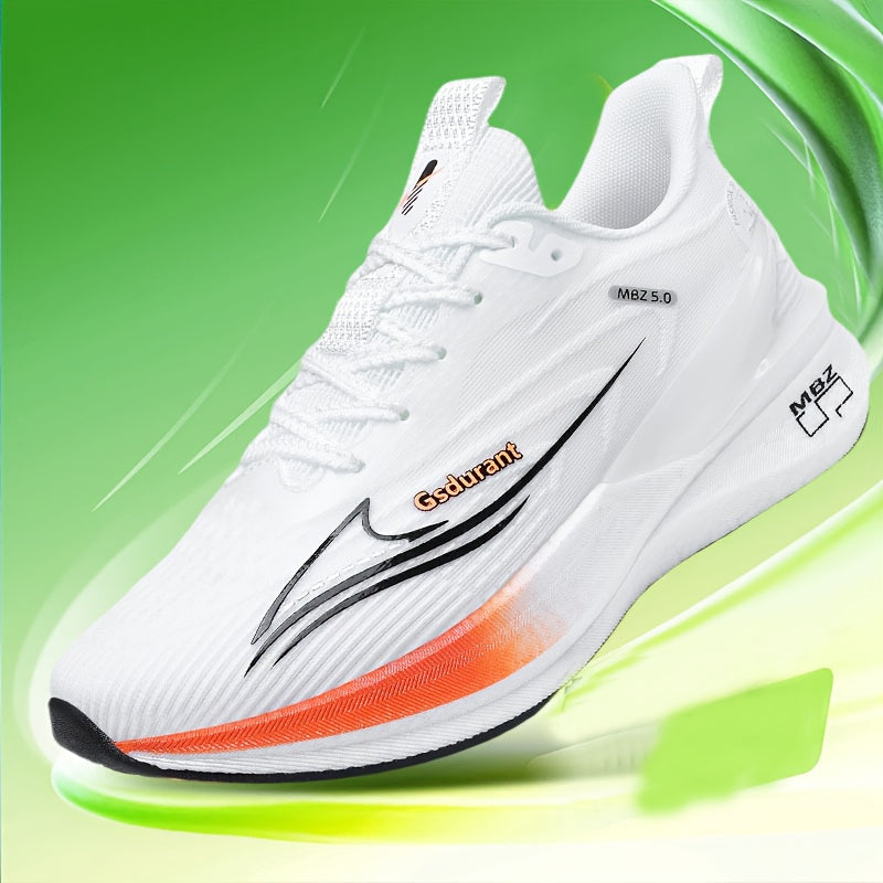 Men's Lightweight Carbon Fiber-Like Technology Running Shoes - Low-Top Sneakers with Arch Support & Cushioned MD Sole, Blue/Golden Track Shoe Design, Lace-Up Sneakers for Gym, Jogging, - All-Season Performance (Multi-Color Op MAEJORKEN