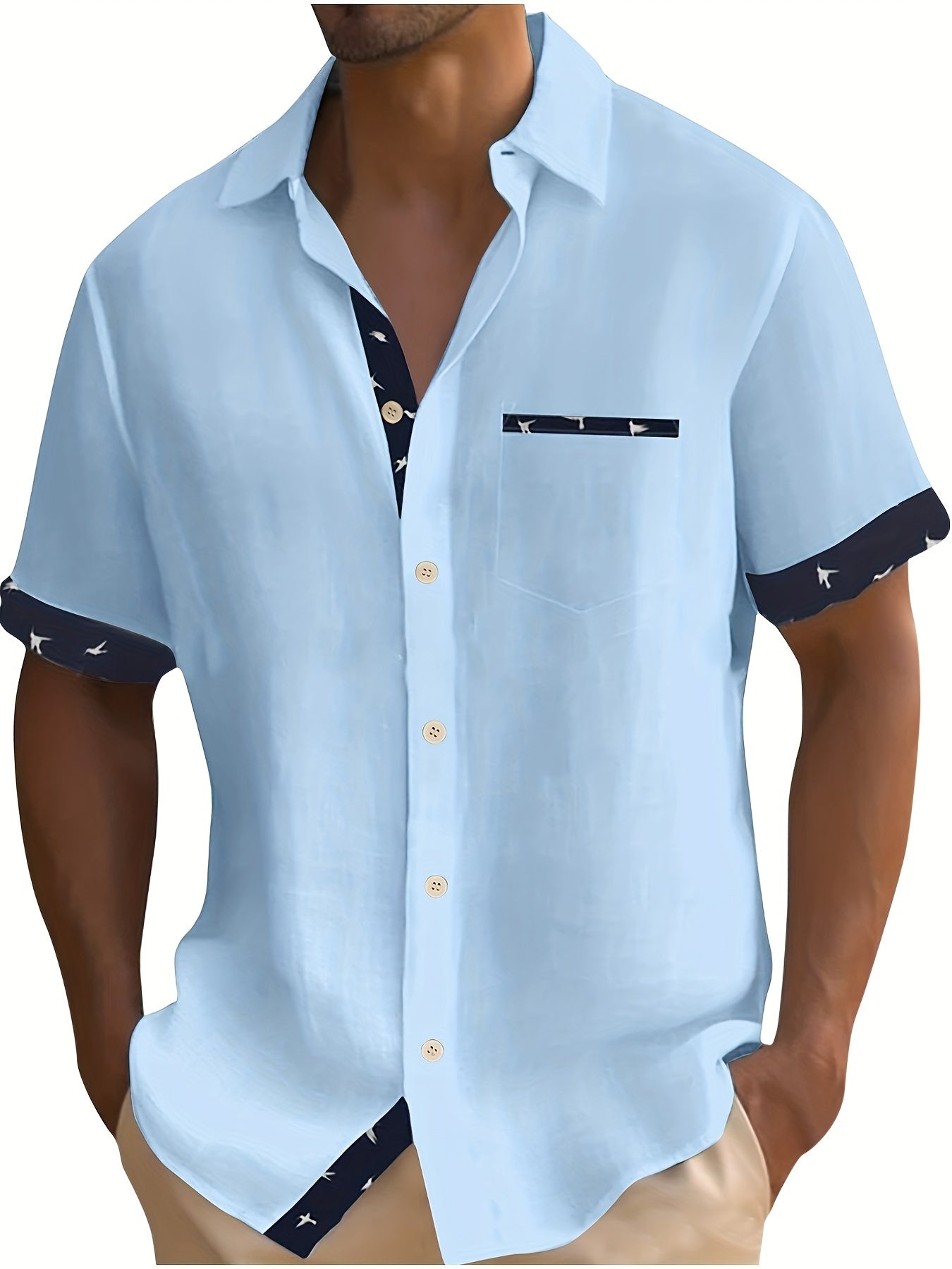 Chemise élégante en mélange de coton assorti de couleur du S au 3XL