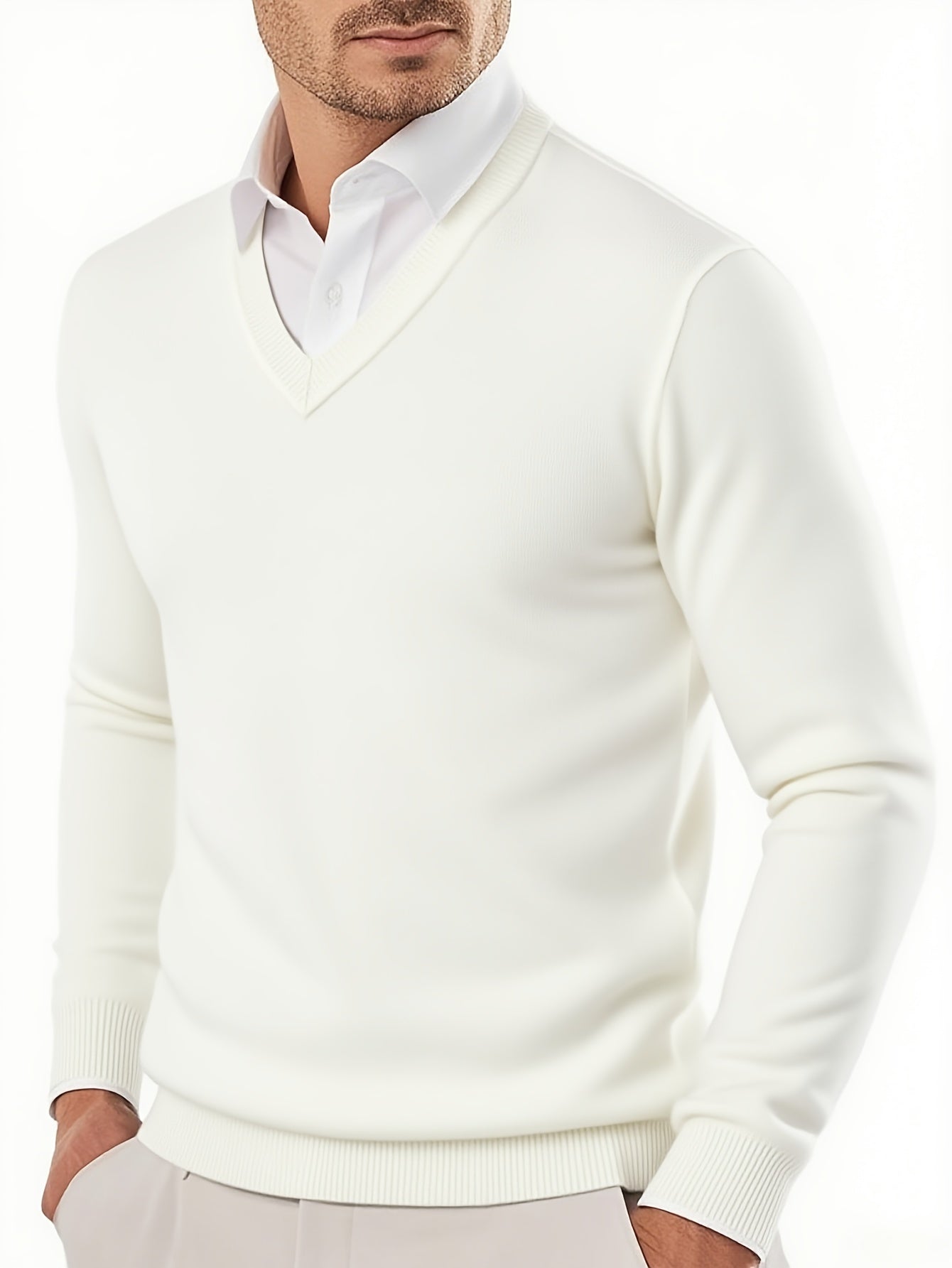 Pull en tricot à col en V du XS au 2XL