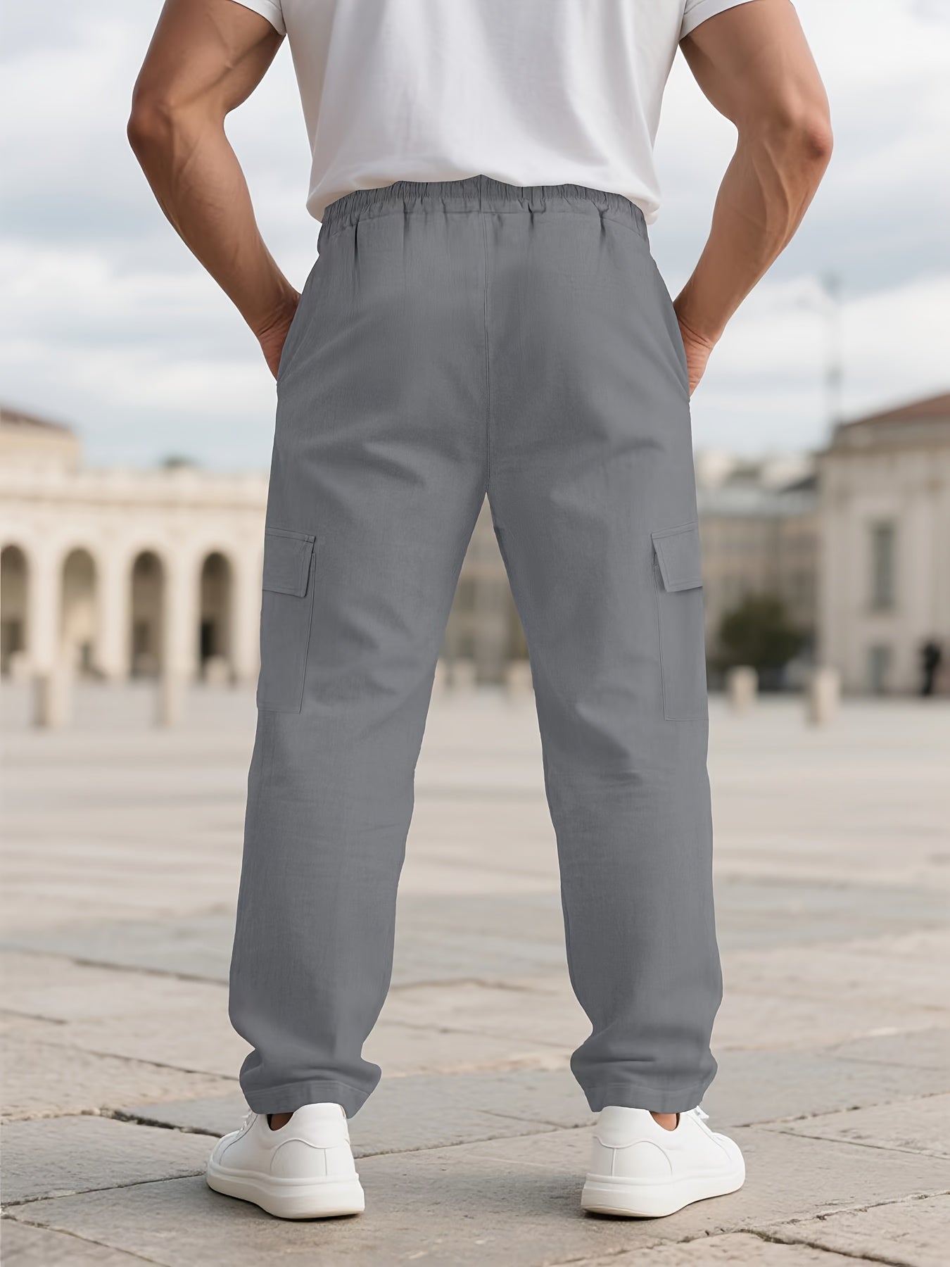 Pantalon cargo en lin multi poches du S au 3XL MAEJORKEN