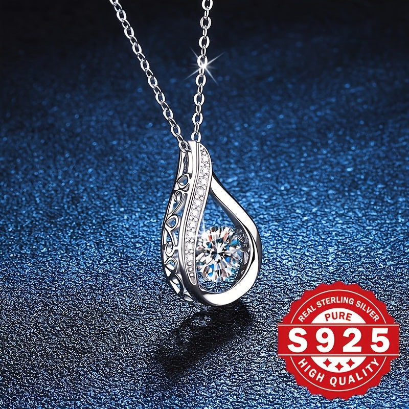 Luxueux collier pendentif en argent avec zircone cubique scintillant ( coffret non inclus ) MAEJORKEN