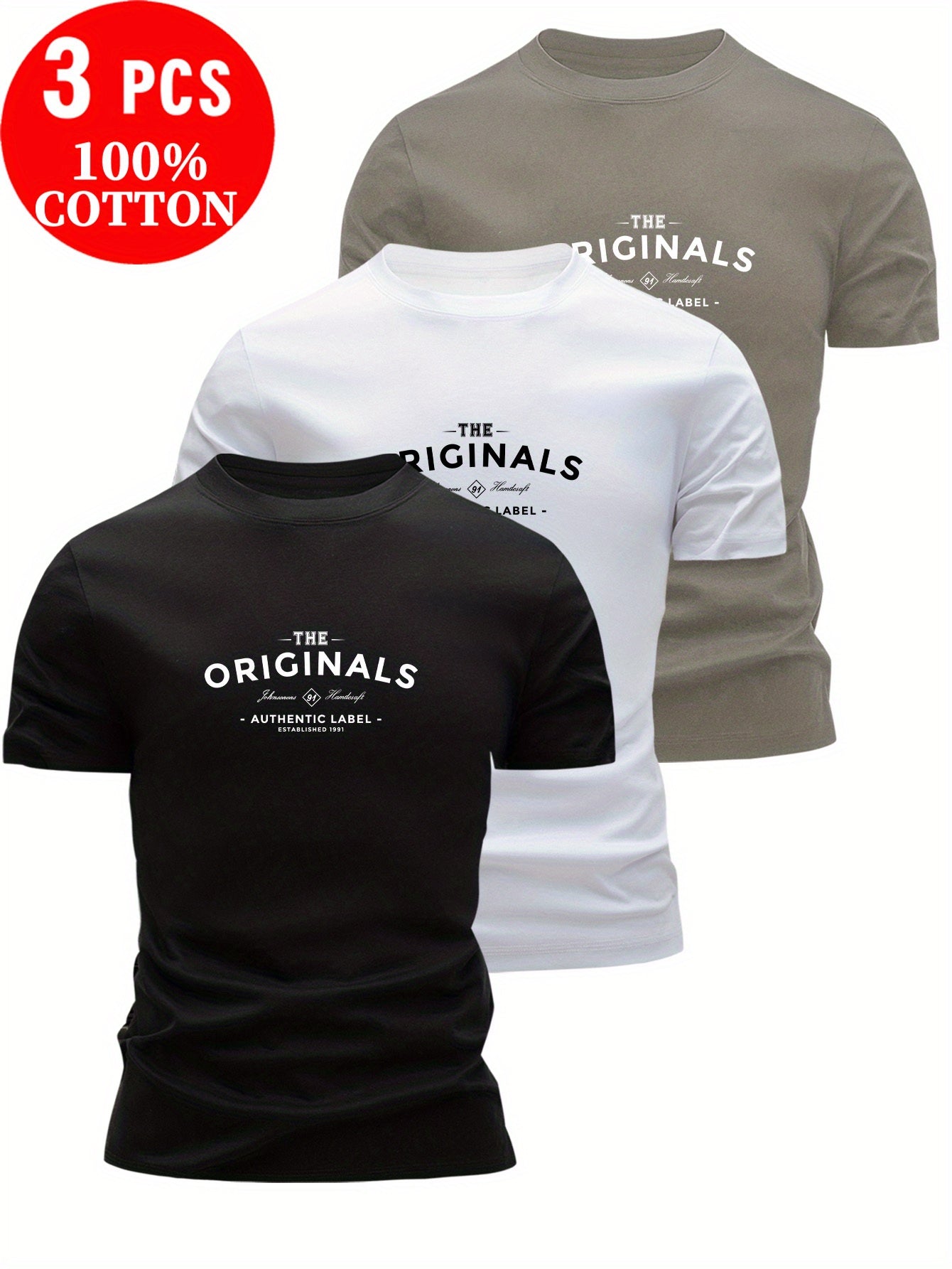 Lot de 3 t-shirts 100% coton " the originals " du XS au 3XL