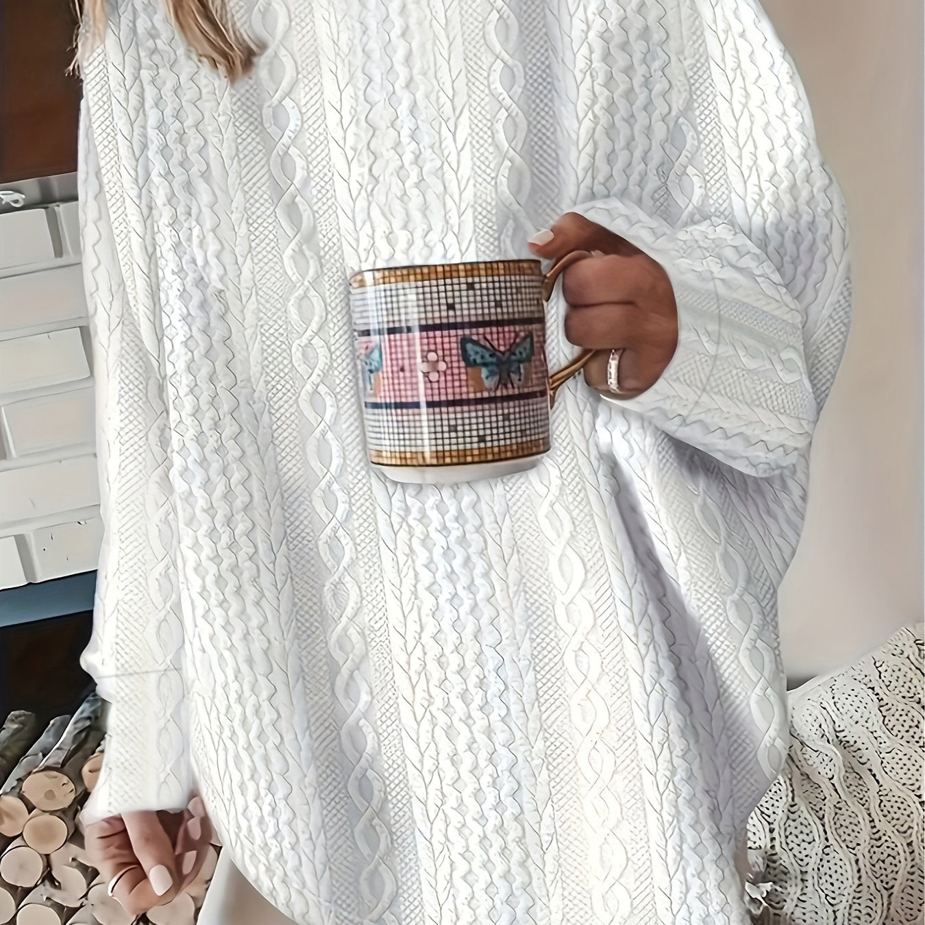 Pull à col rond de couleur unie 1XL au 5XL
