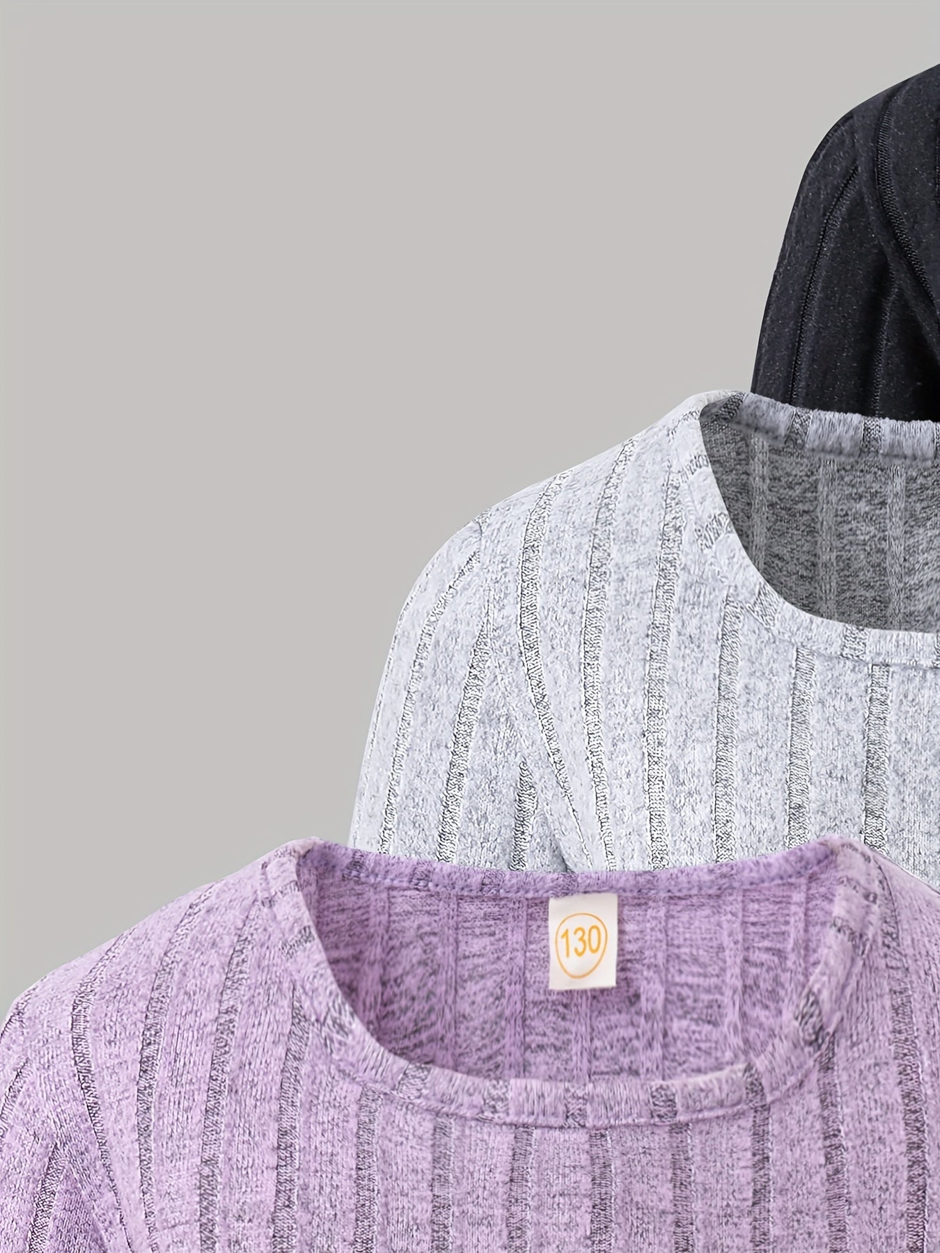 Lot de 3 t-shirts doublés polaire à manches longues pour filles du 5 au 14 ans