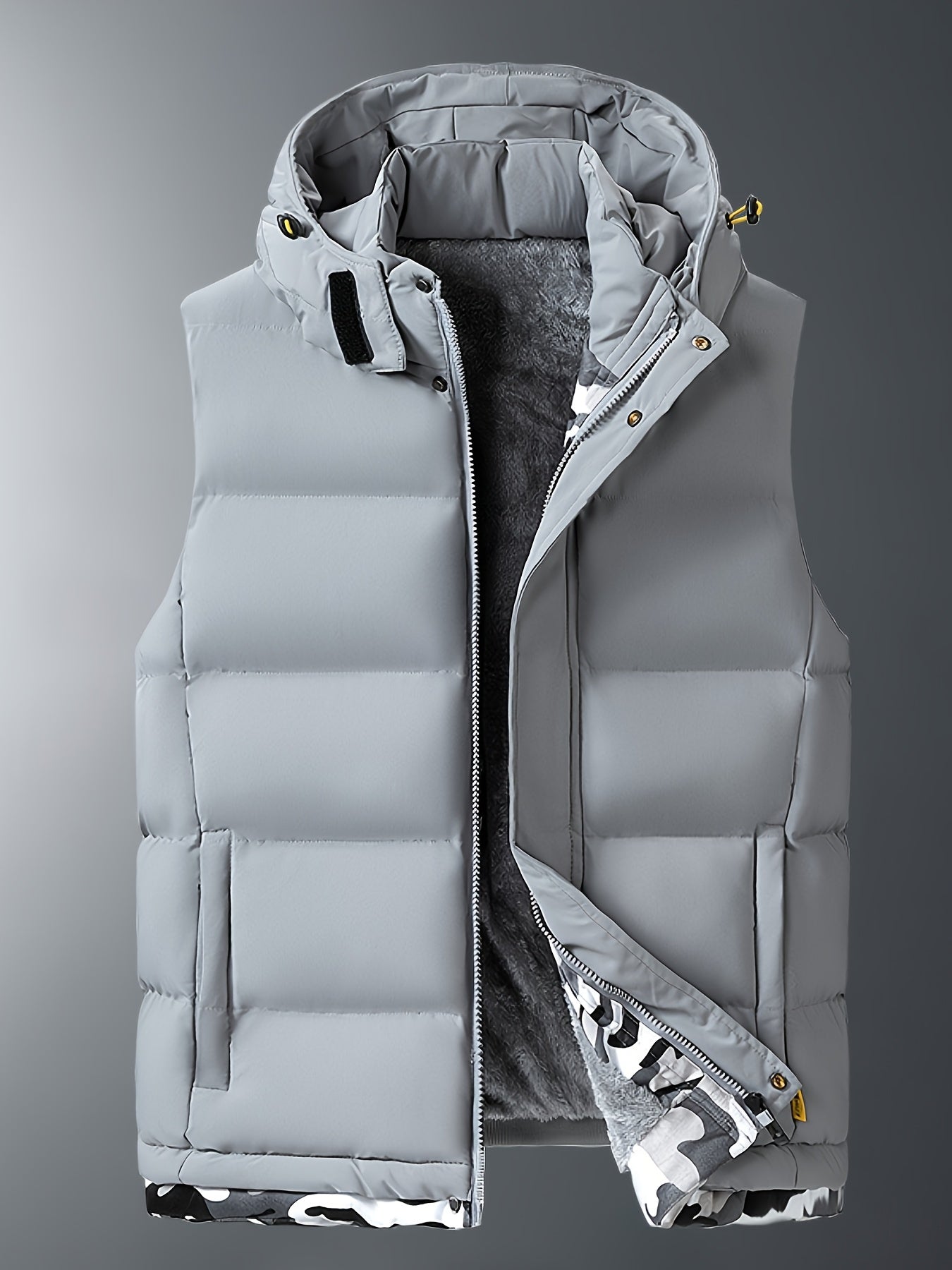Gilet sans manches à capuche doublé polaire grande taille du 4XL au 7XL MAEJORKEN
