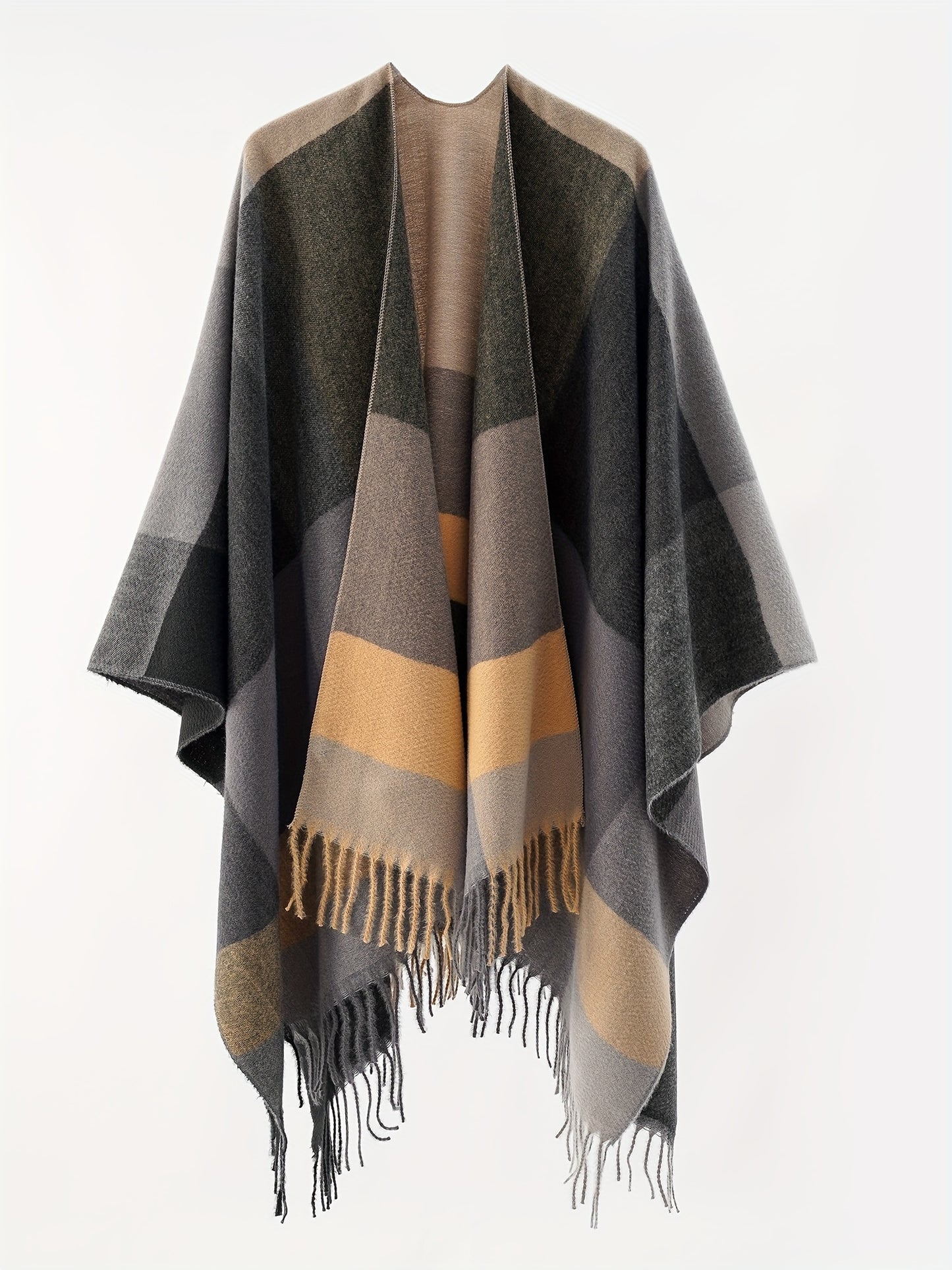 Pull cape châle cardigan ouvert sur le devant taille unique