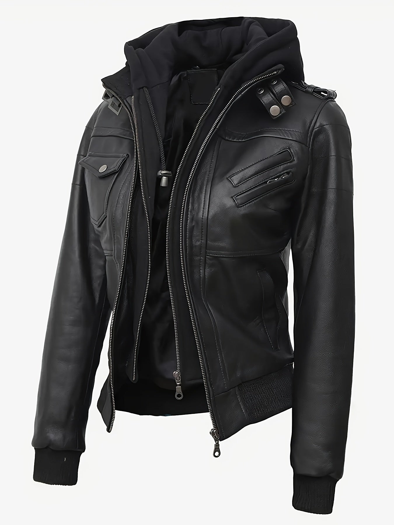 Blouson en cuir zippé élégant pour femmes du S au 2XL MAEJORKEN