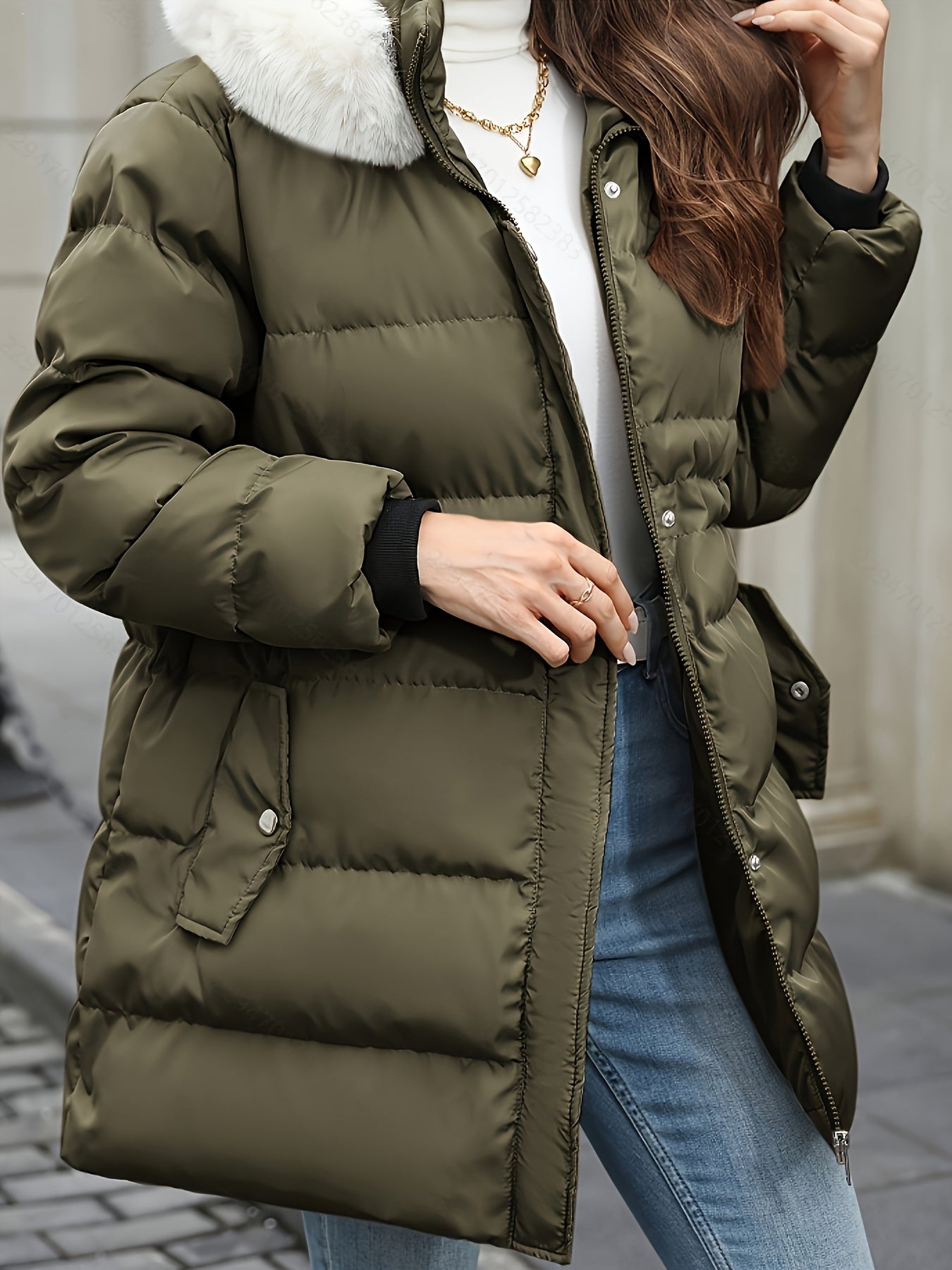 Blouson chaud à la mode grande taille femmes du XL au 5XL