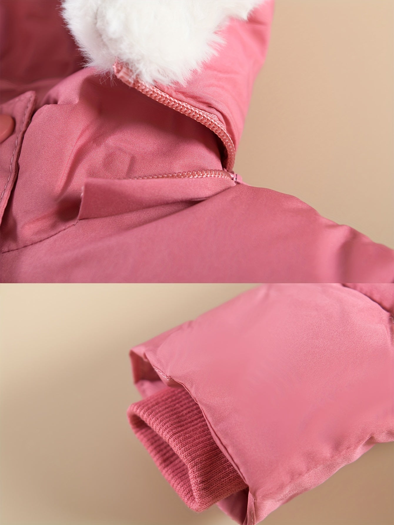 Manteau de couleur unie à capuche avec paires de gants pour filles de 1 à 10 ans MAEJORKEN