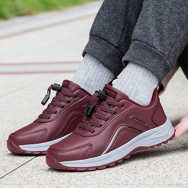 Women'S Non-Slip Walking Shoes - Slip-Resistant Rubber Sole, Cushioned TPR Outsole, Lace-Up Closure - All-Season Elderly Shoes for Seniors, Everyday & Formal Events - PU Synthetic Cover Upper - Non-Slip Grip for Stability & S MAEJORKEN