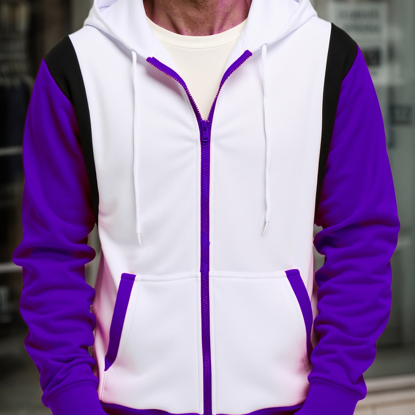 Veste zippé à capuche poche kangourou du S au 2XL
