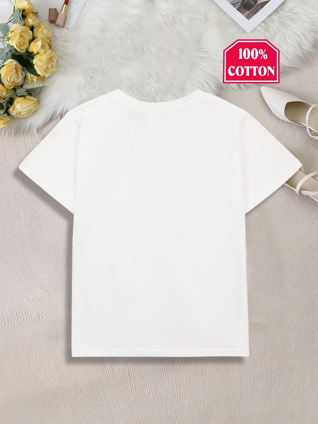 T-shirt en coton pour filles imprimé du 3 au 14 ans