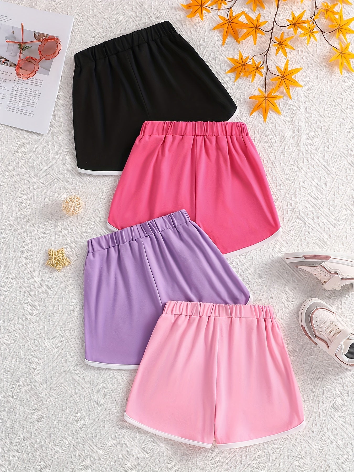 Lot de 4 shorts pour filles de 8 à 12 ans