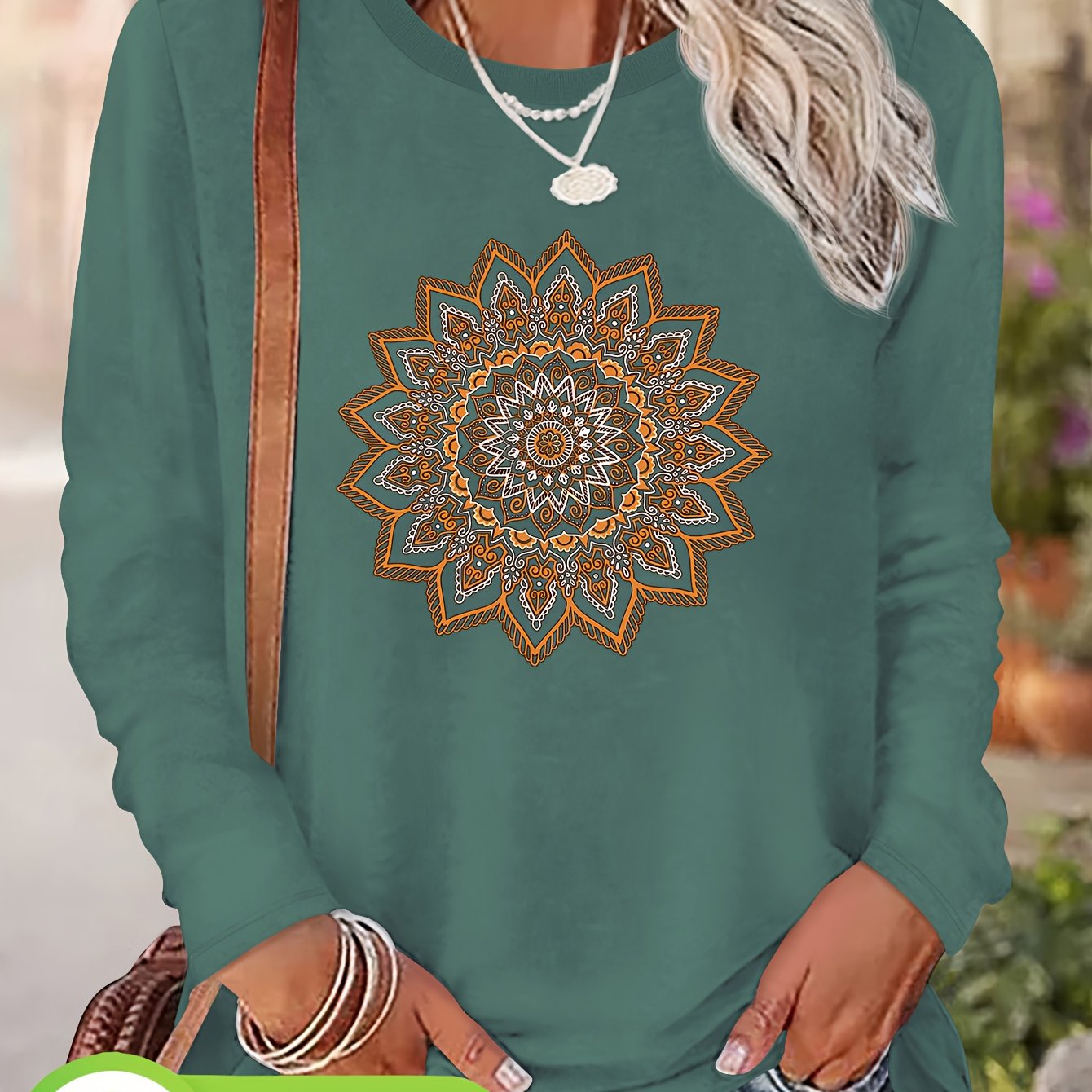 T-shirt à imprimé floral col rond 100% coton du S au 2XL MAEJORKEN