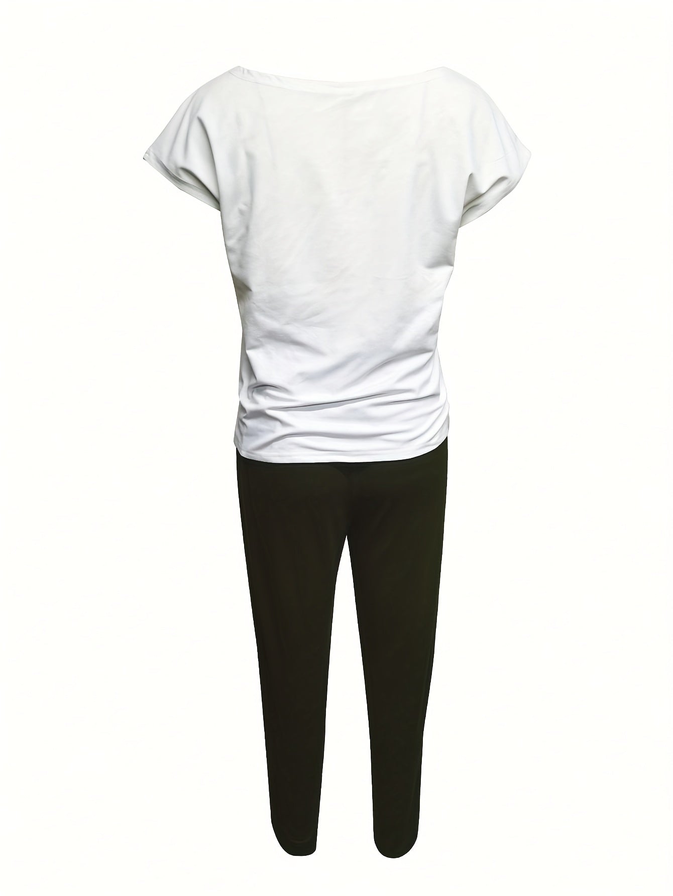 Ensemble t-shirt à manches courtes et pantalon à imprimé cœur du S au 2XL
