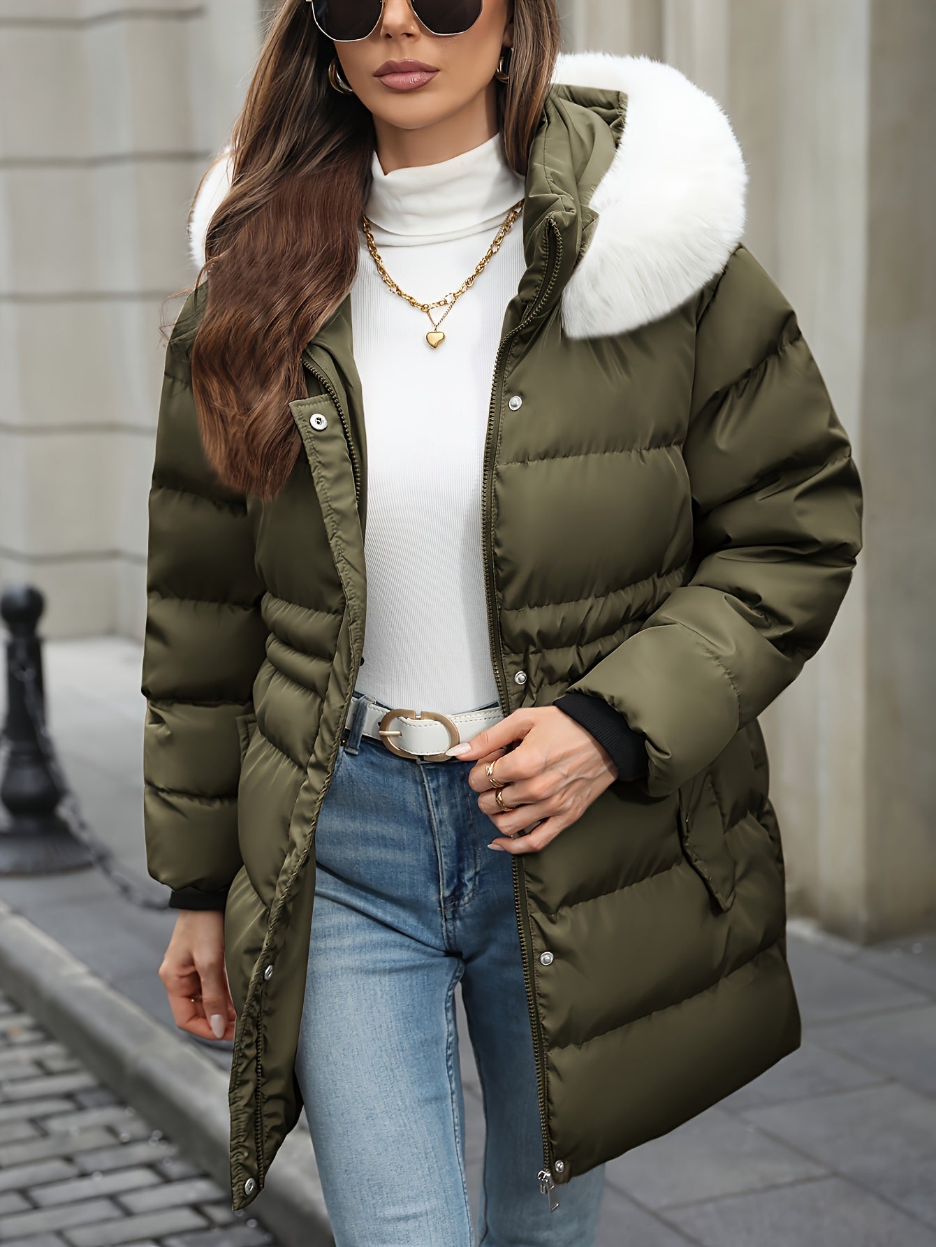 Blouson chaud à la mode grande taille femmes du XL au 5XL