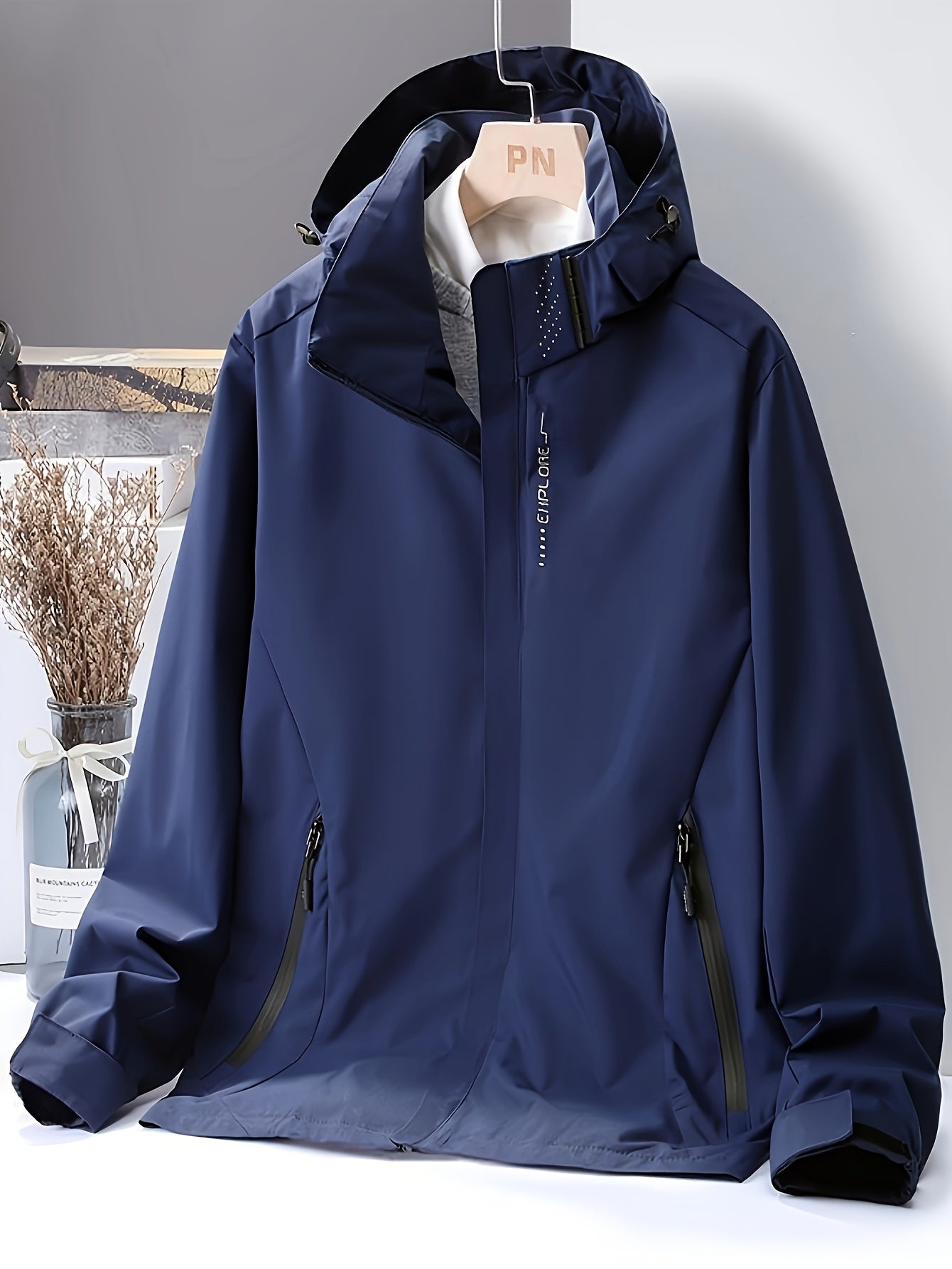 Veste coupe-vent à capuche amovible du S au 3XL