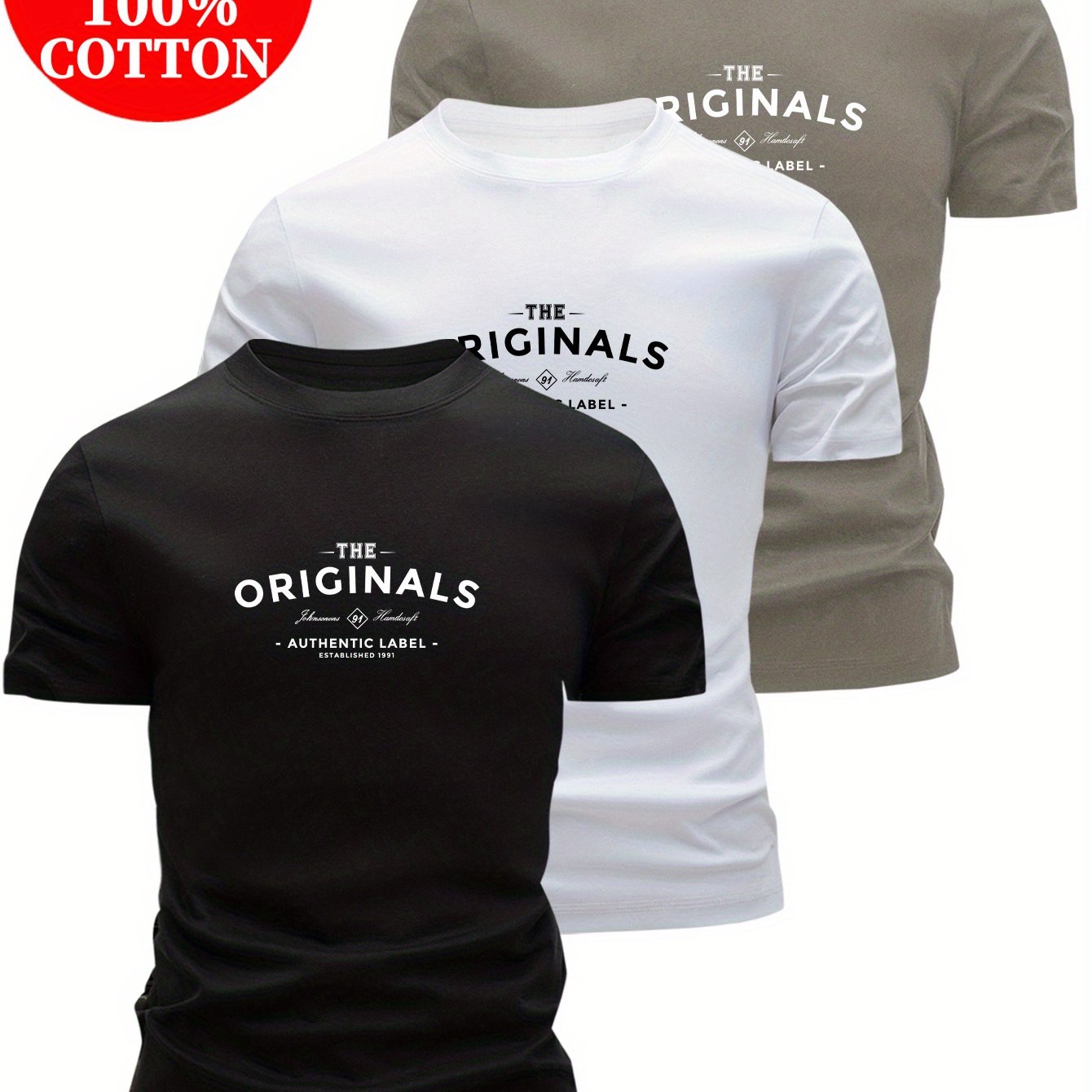 Lot de 3 t-shirts 100% coton " the originals " du XS au 3XL
