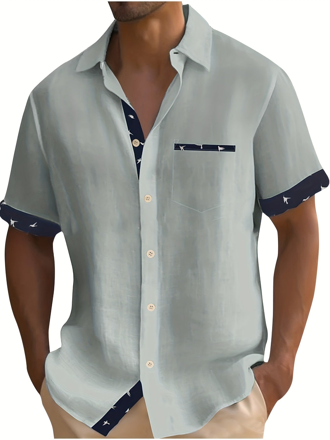 Chemise élégante en mélange de coton assorti de couleur du S au 3XL