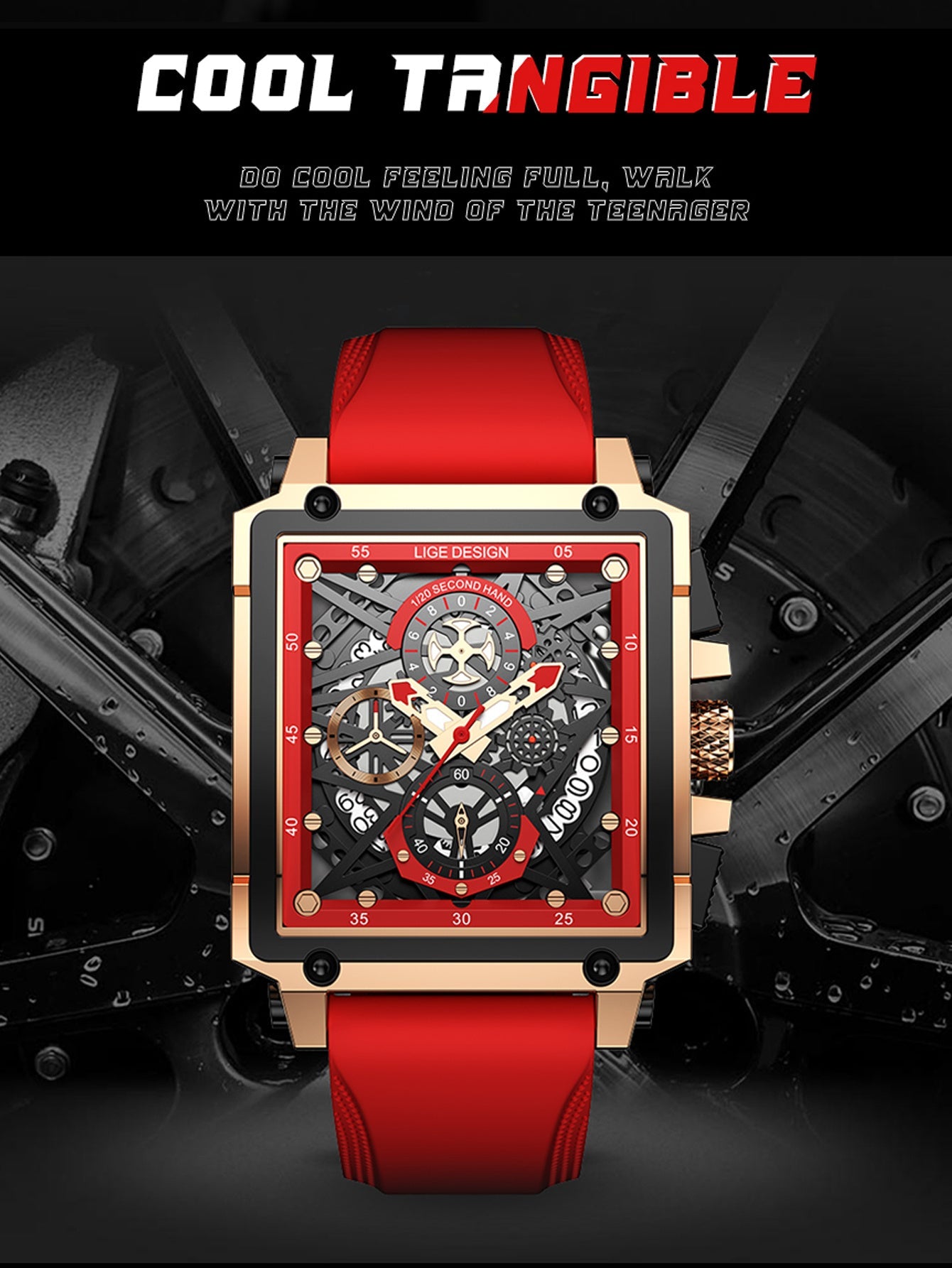 Montre à quartz cadran carré ( boitier non inclus ) MAEJORKEN