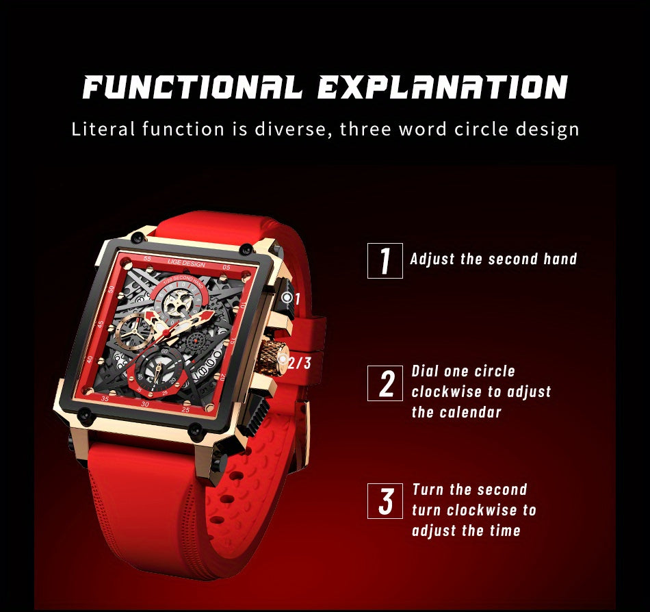 Montre à quartz cadran carré ( boitier non inclus ) MAEJORKEN