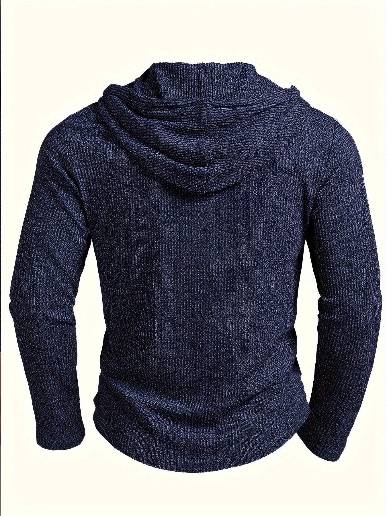 T-shirt henley à capuche extensible manches longues du S au 3XL