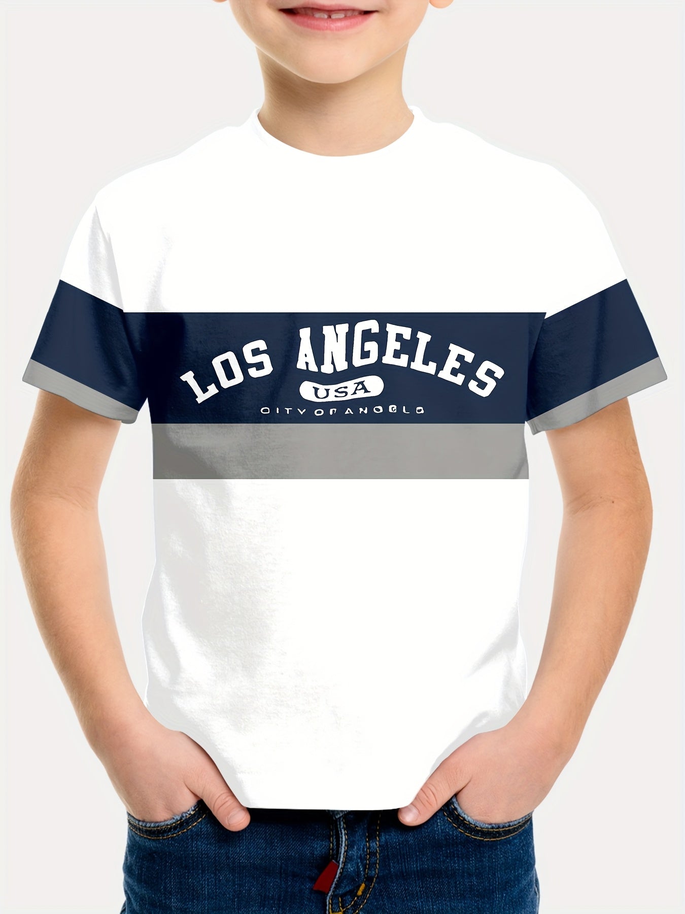 T-shirt motif américain garçon du 5 ans au 14 ans