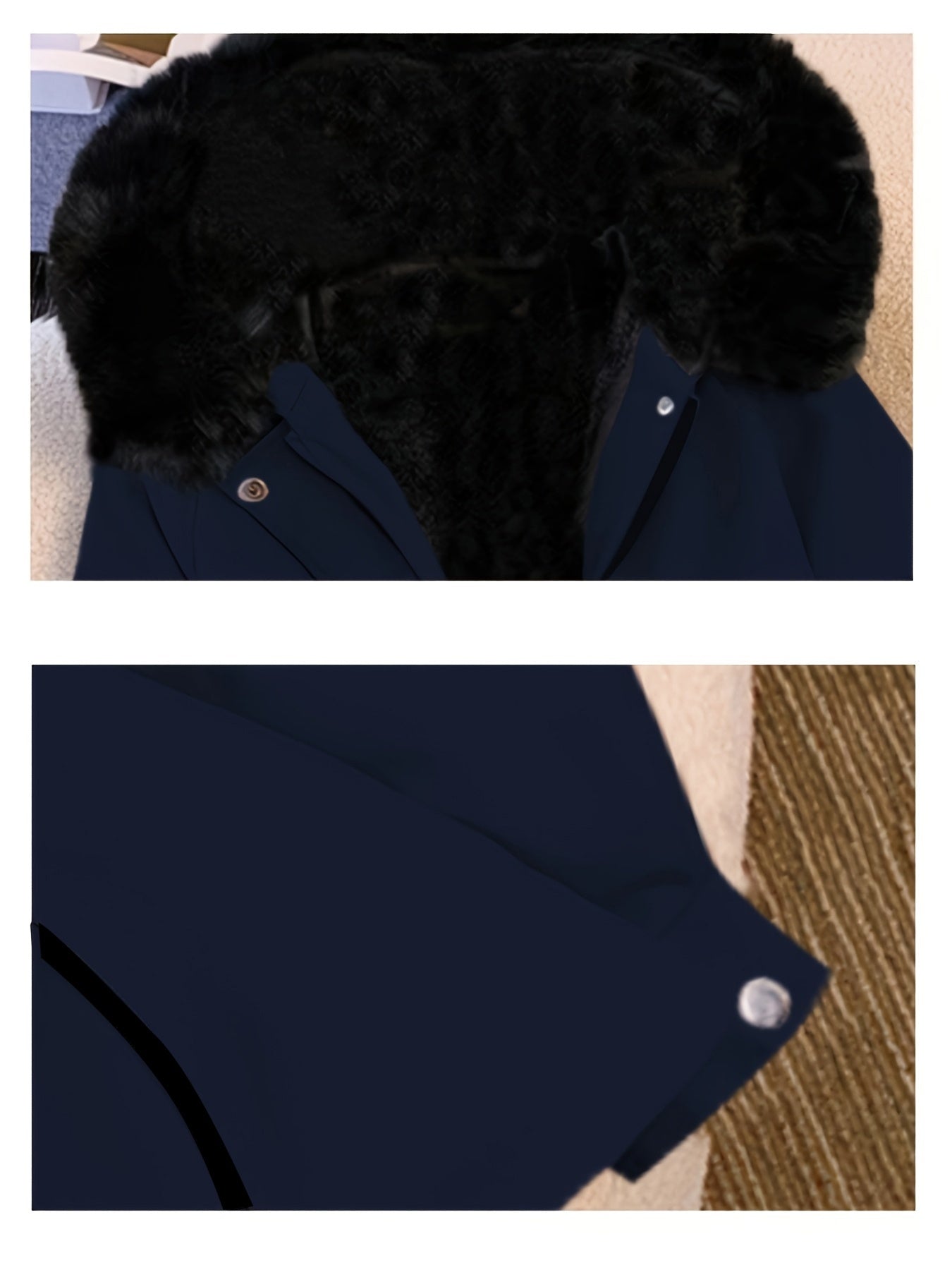 Parka à capuche grande taille avec garniture en fausse fourrure du 1XL au 5XL