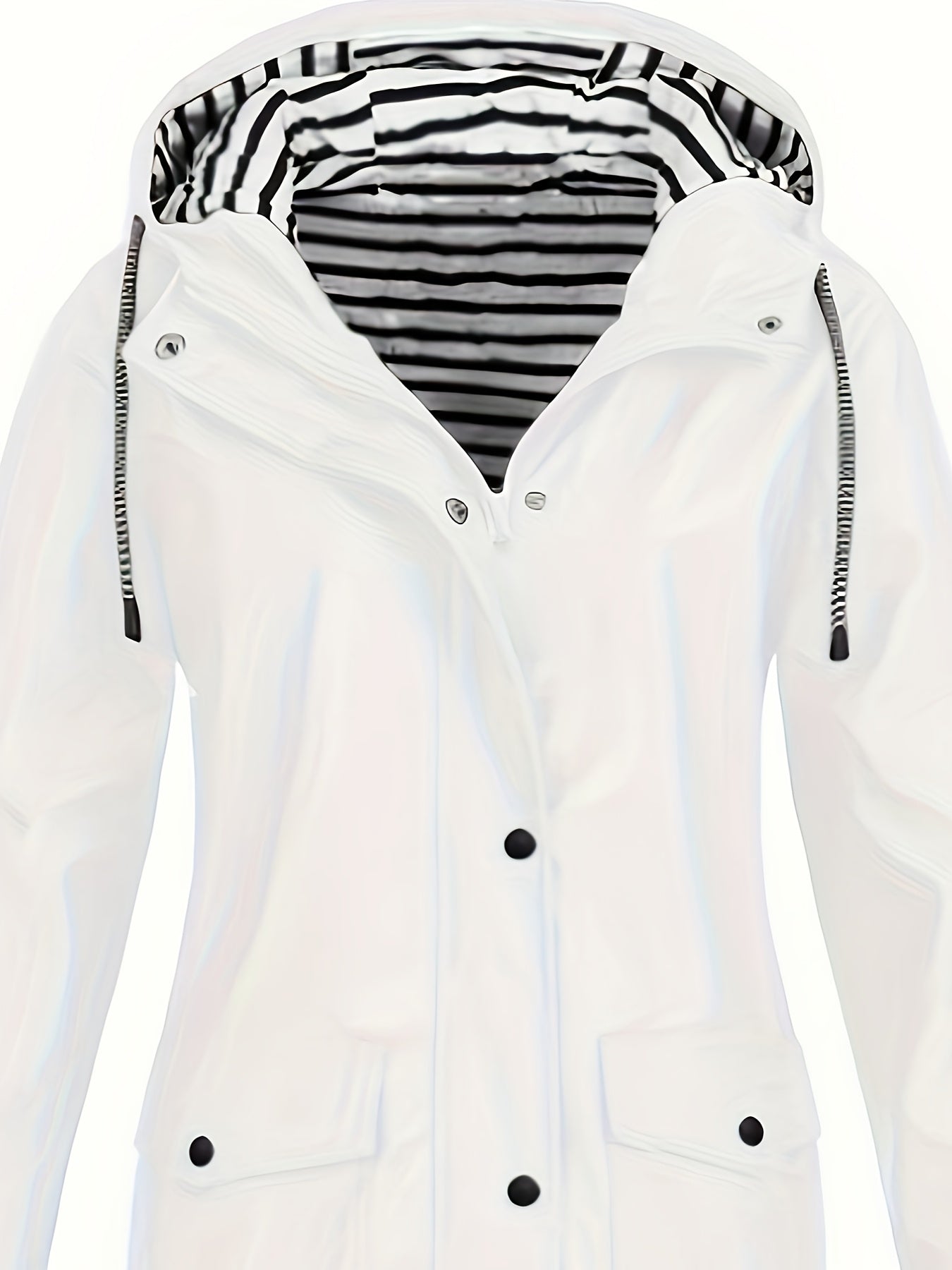 Veste longue à capuche rayée coupe vent femmes du 0XL au 5XL