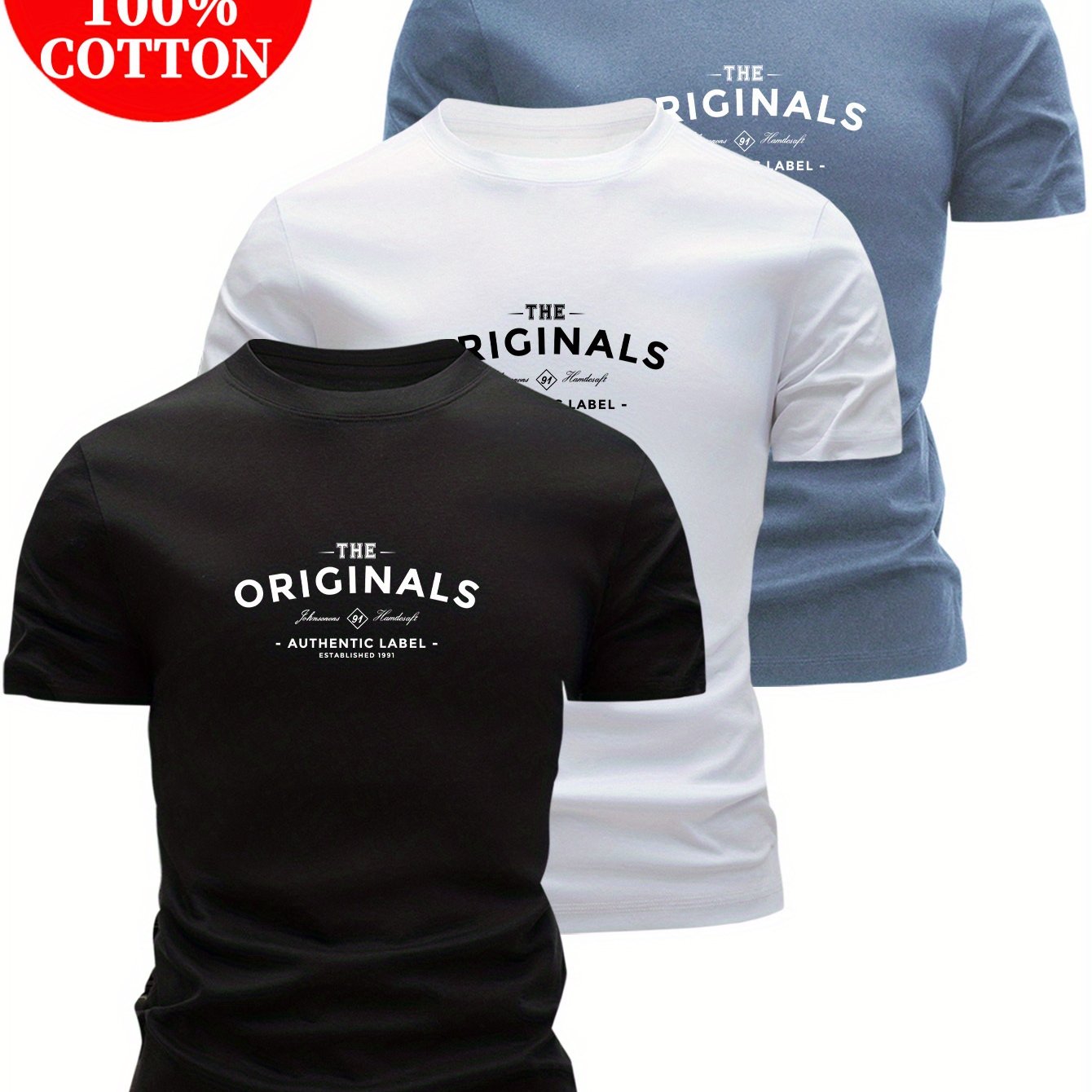 Lot de 3 t-shirts 100% coton " the originals " du XS au 3XL