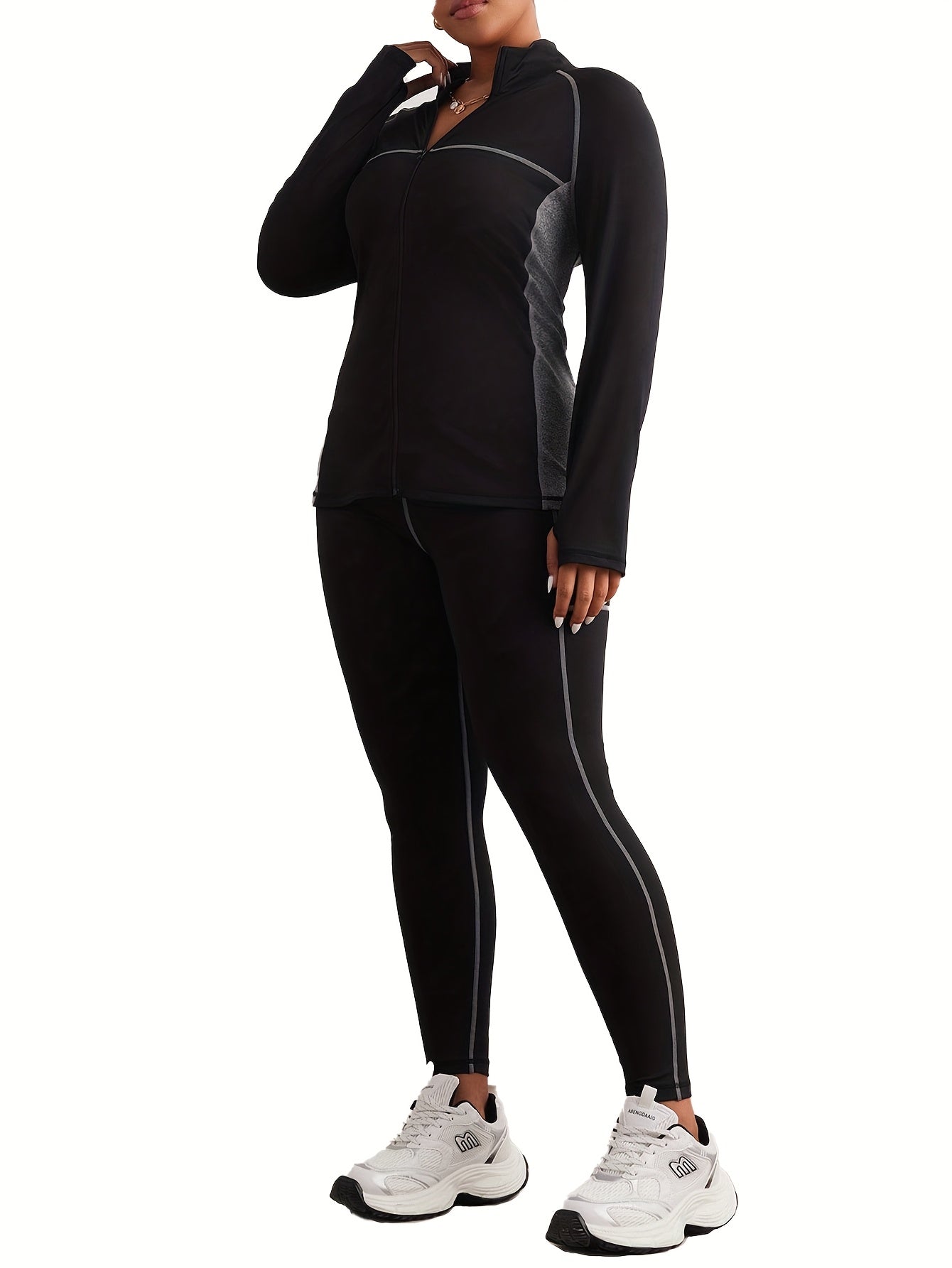 Ensemble veste zippées et leggins grande taille du XL au 4XL MAEJORKEN