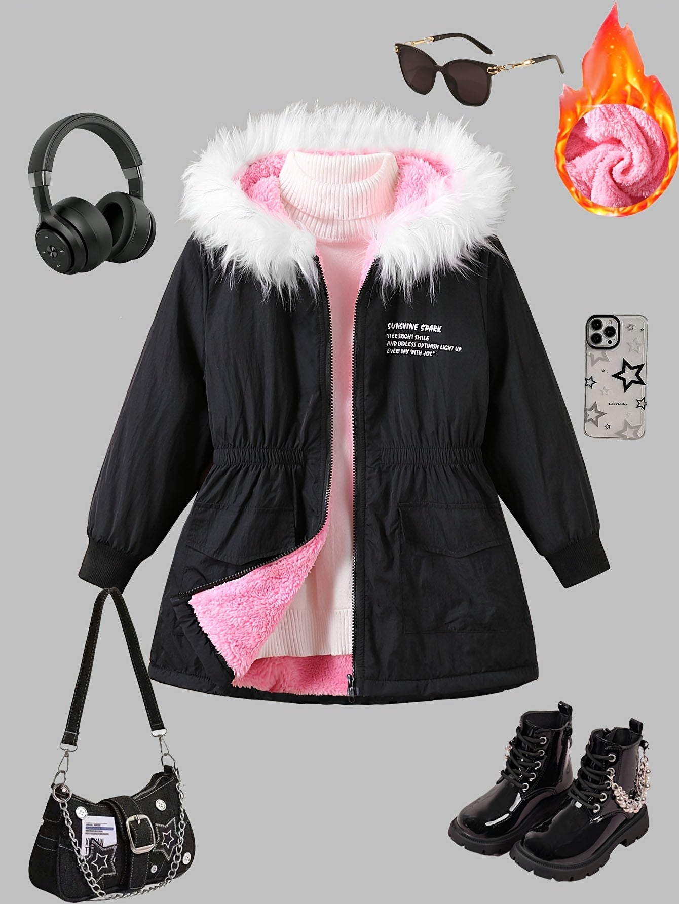 Parka avec doublure polaire pour filles du 7 ans au 16 ans MAEJORKEN