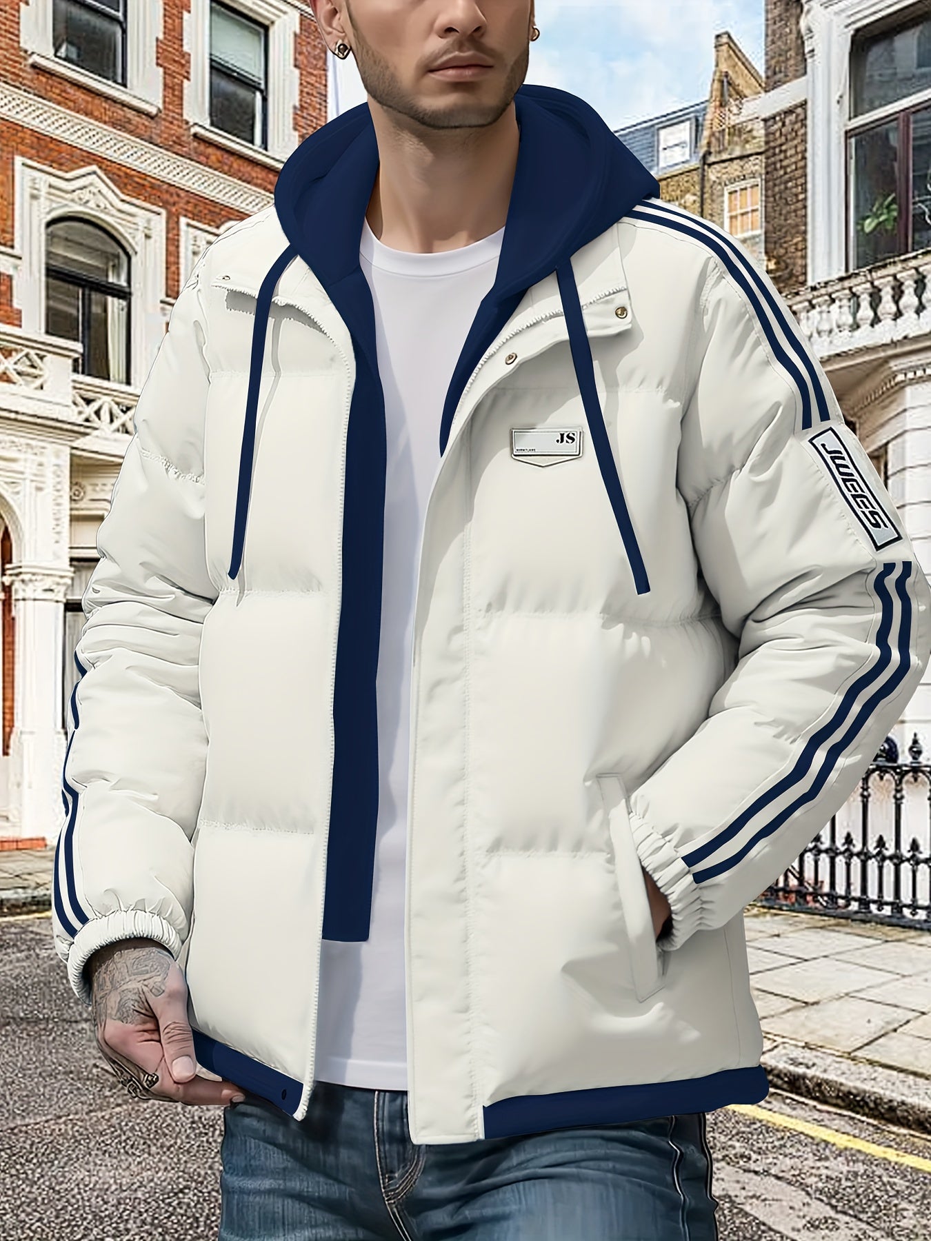 Blouson à capuche épais avec fermeture à glissière du S au 2XL MAEJORKEN