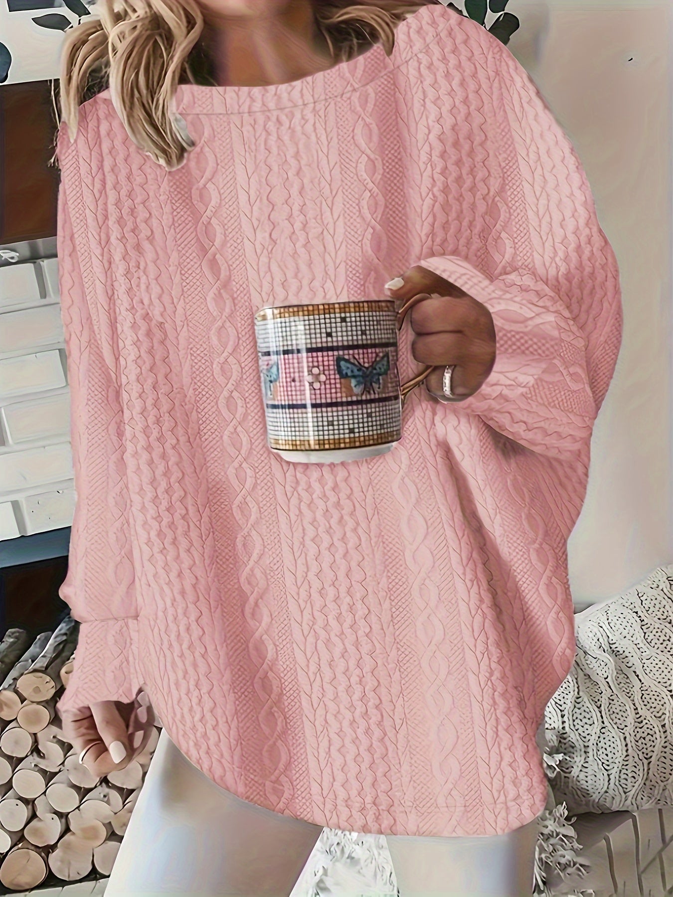 Pull à col rond de couleur unie 1XL au 5XL