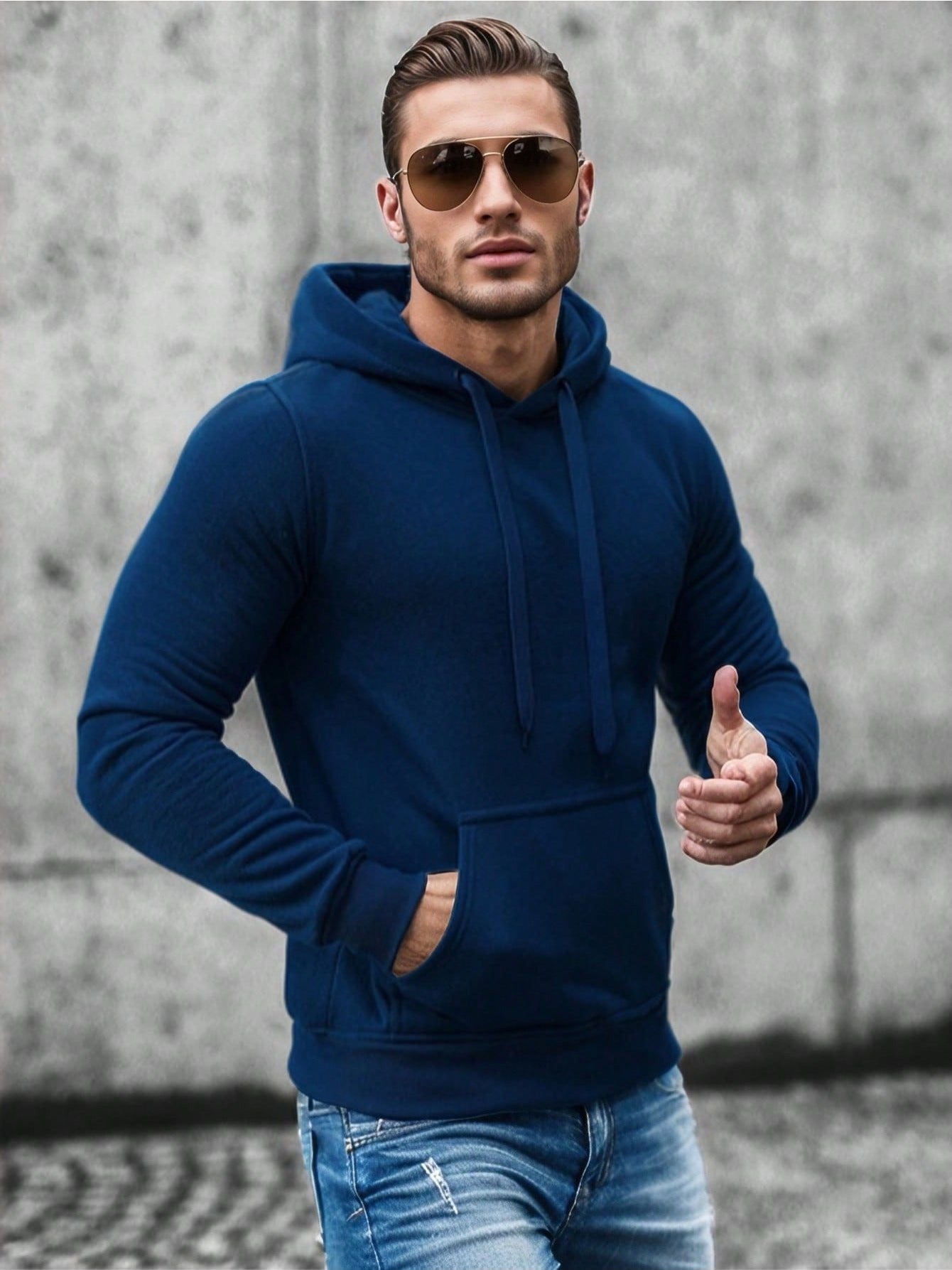 Sweat-shirt à capuche en coton et polyester hommes du M au 2XL MAEJORKEN