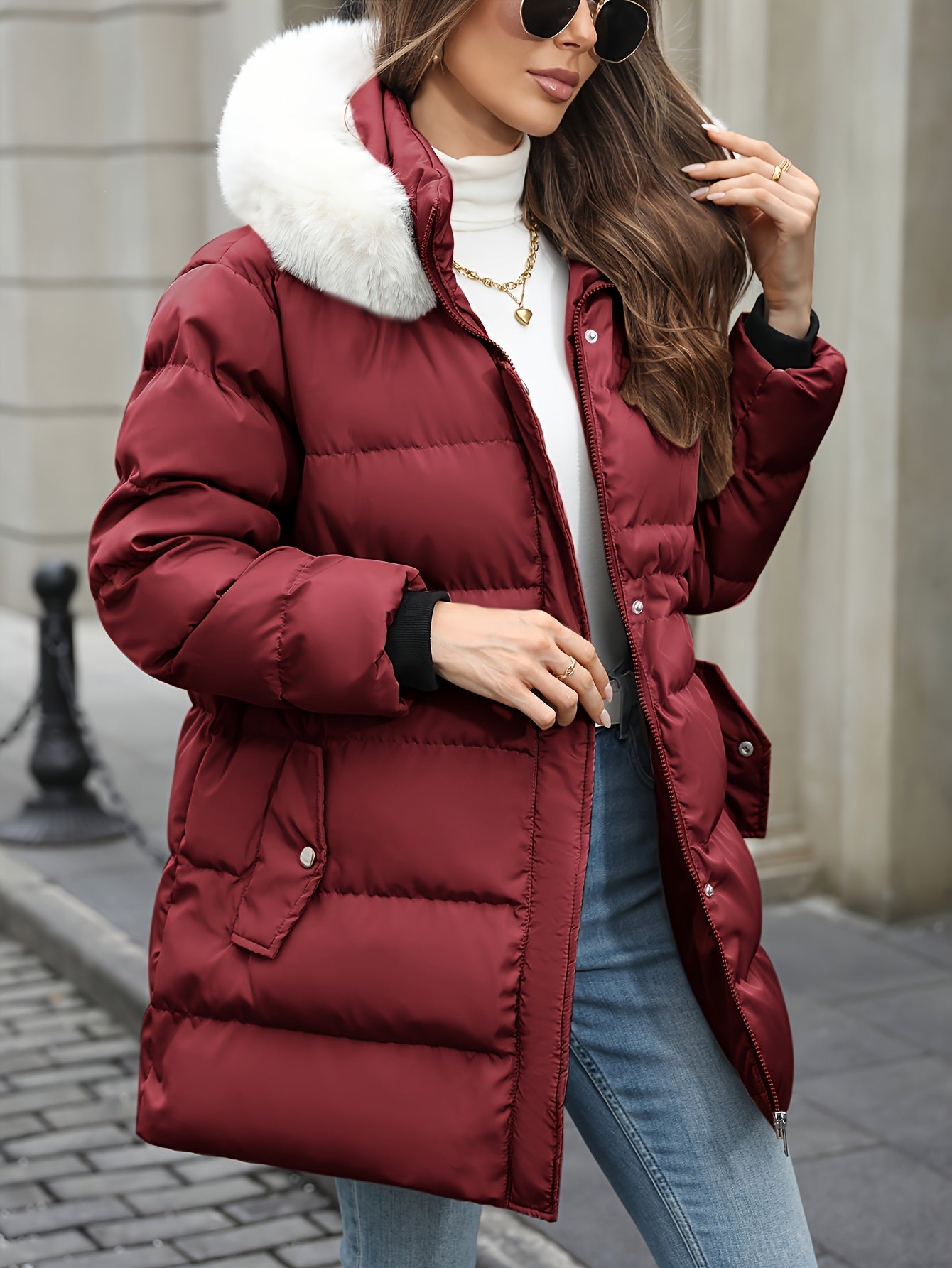 Blouson chaud à la mode grande taille femmes du XL au 5XL
