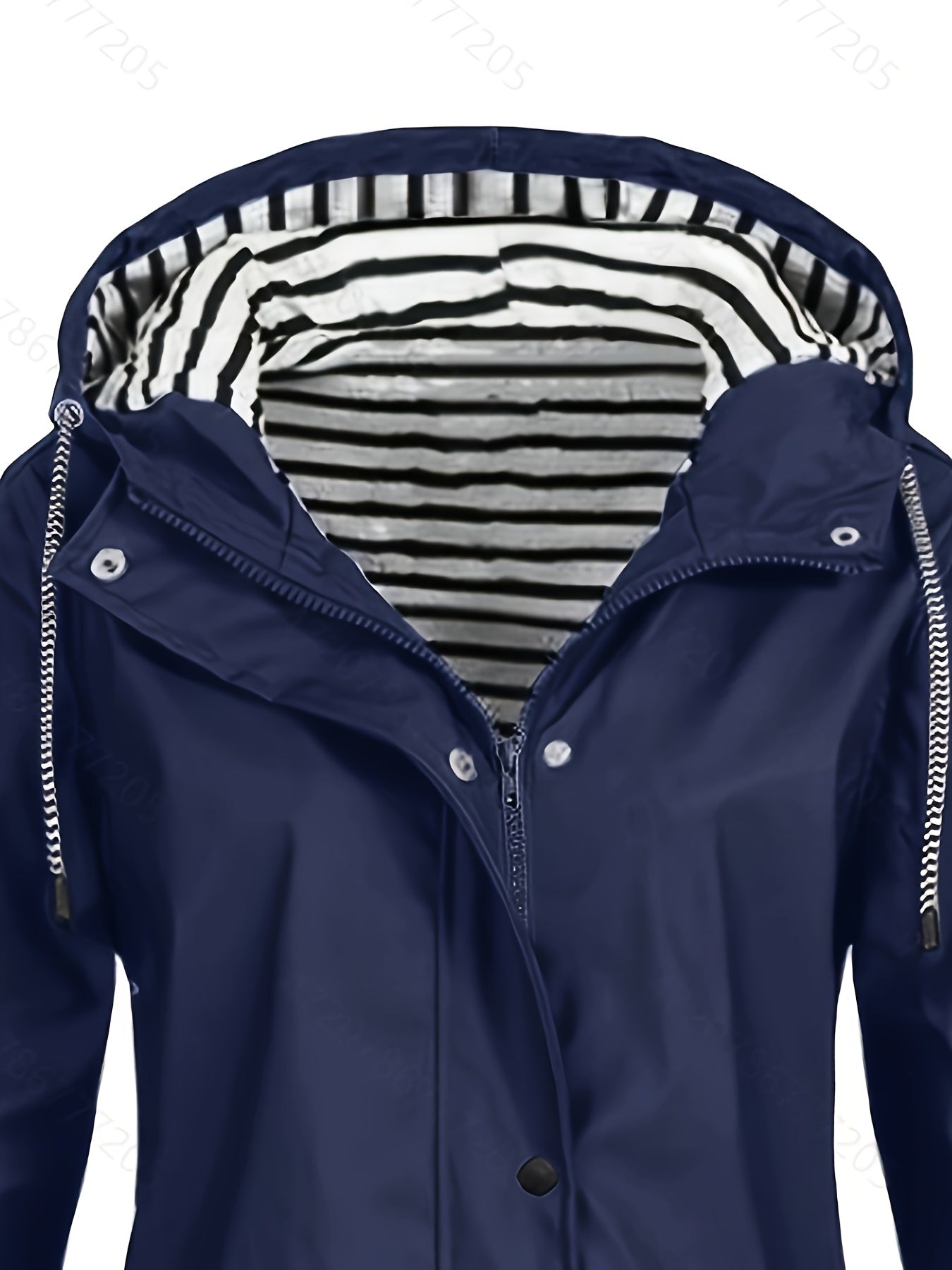 Veste longue à capuche rayée coupe vent femmes du 0XL au 5XL