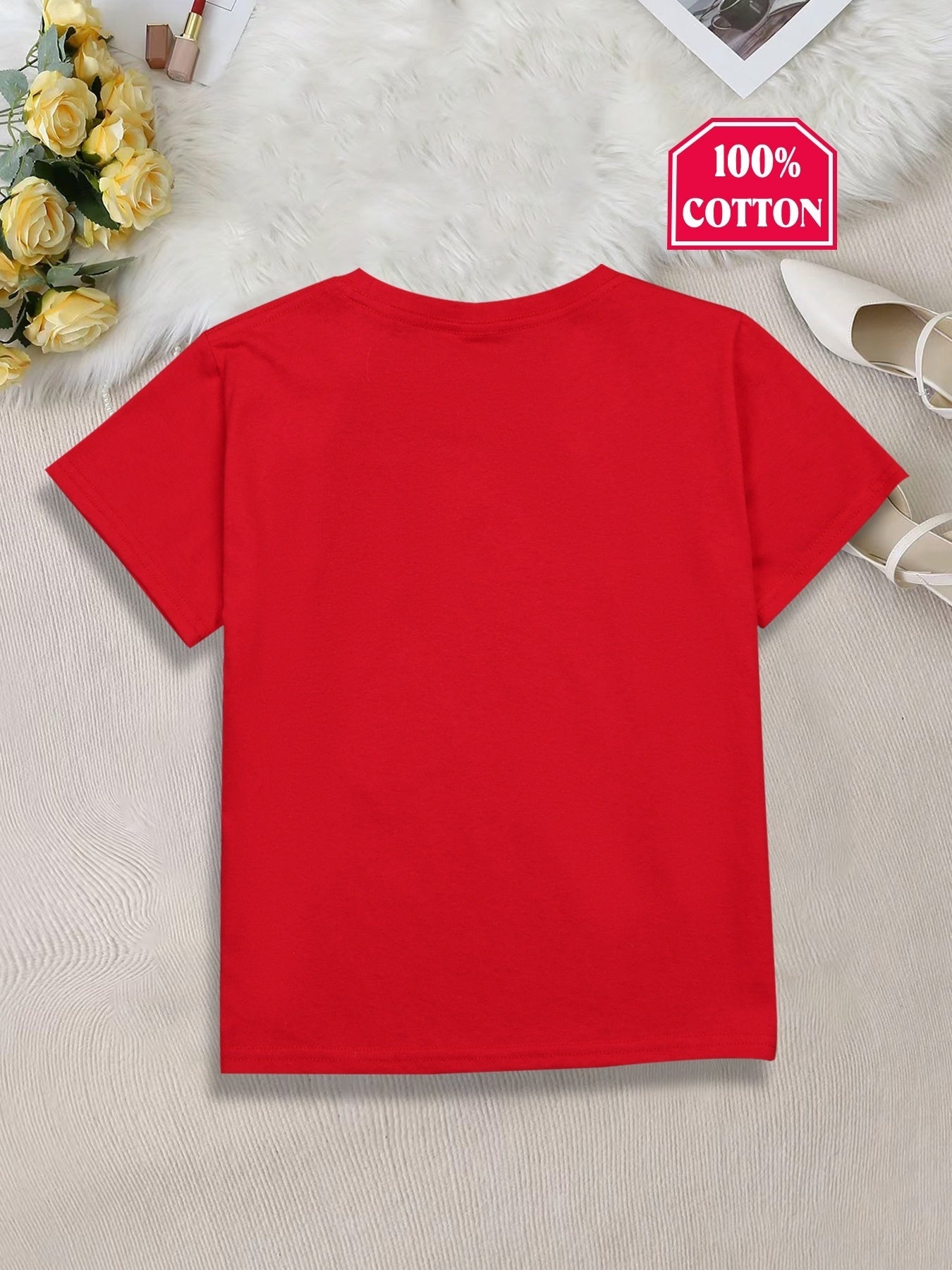 T-shirt en coton pour filles imprimé du 3 au 14 ans