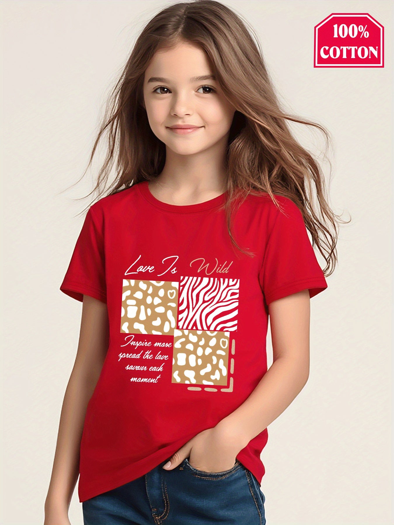 T-shirt en coton pour filles imprimé du 3 au 14 ans