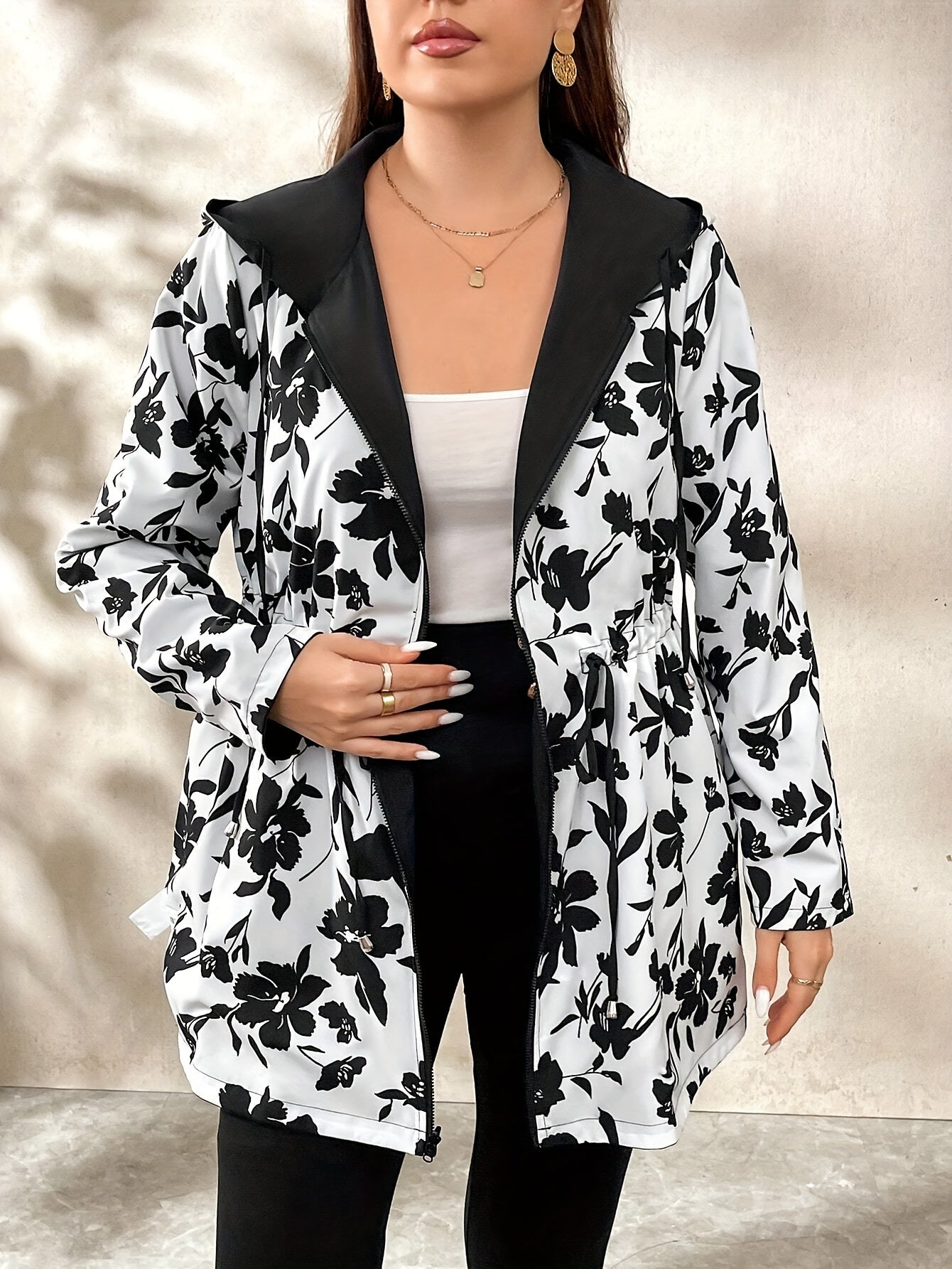 Manteau réversible à fermeture éclair grande taille du 0XL au 5XL