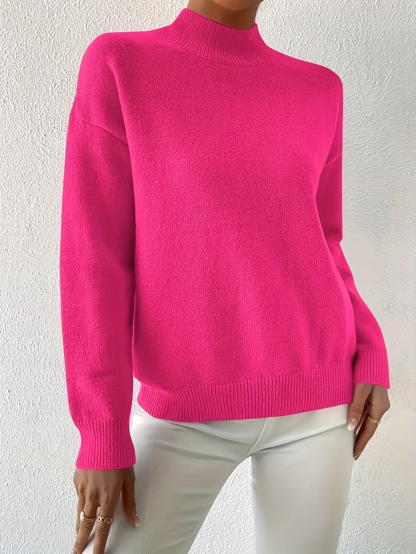 Pull en tricot à col montant grande taille du XL au 5XL MAEJORKEN