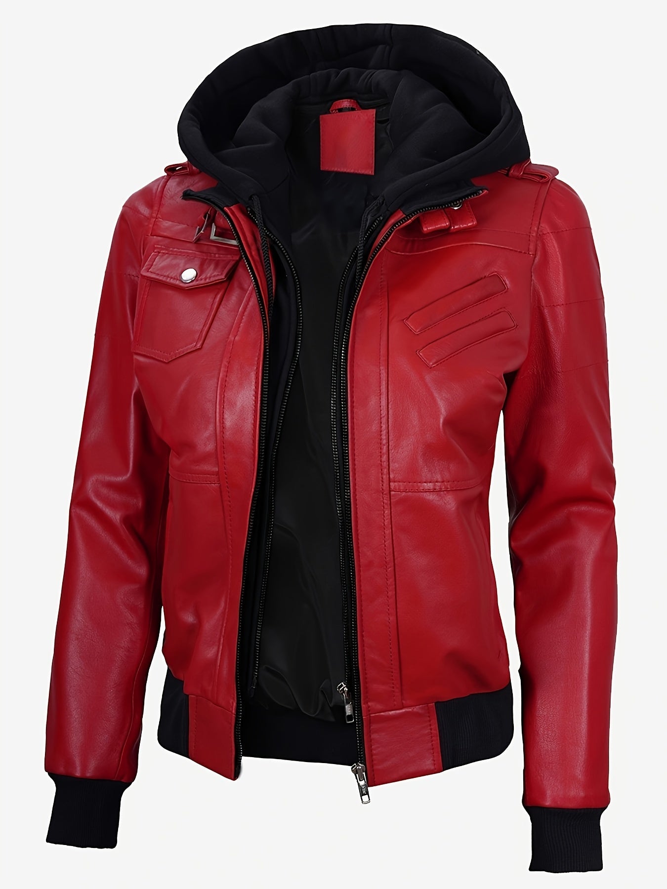 Blouson en cuir zippé élégant pour femmes du S au 2XL MAEJORKEN