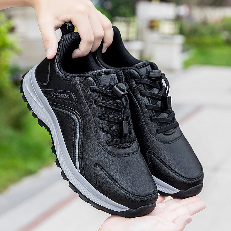 Women'S Non-Slip Walking Shoes - Slip-Resistant Rubber Sole, Cushioned TPR Outsole, Lace-Up Closure - All-Season Elderly Shoes for Seniors, Everyday & Formal Events - PU Synthetic Cover Upper - Non-Slip Grip for Stability & S MAEJORKEN