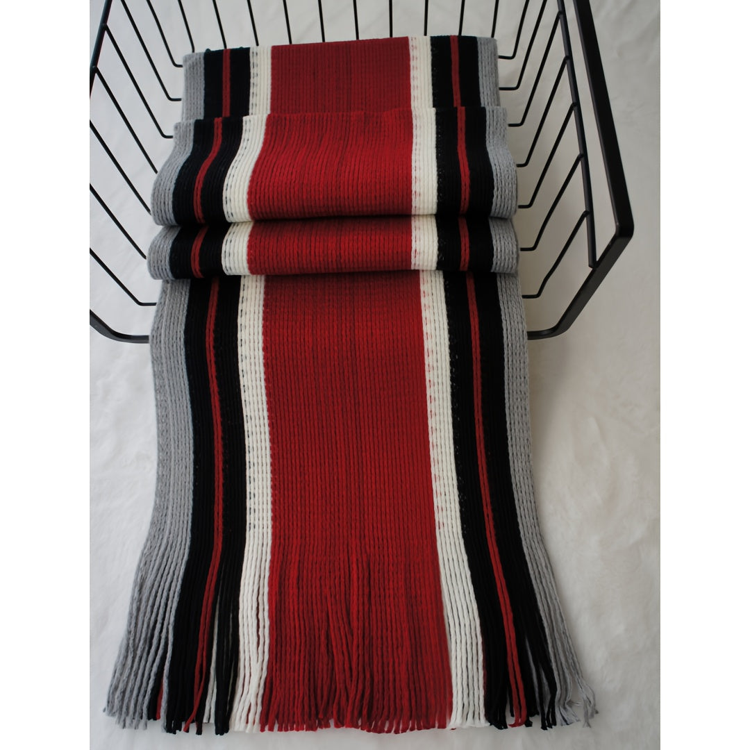 Echarpe élégante en tricot rayé - acrylique chaud MAEJORKEN