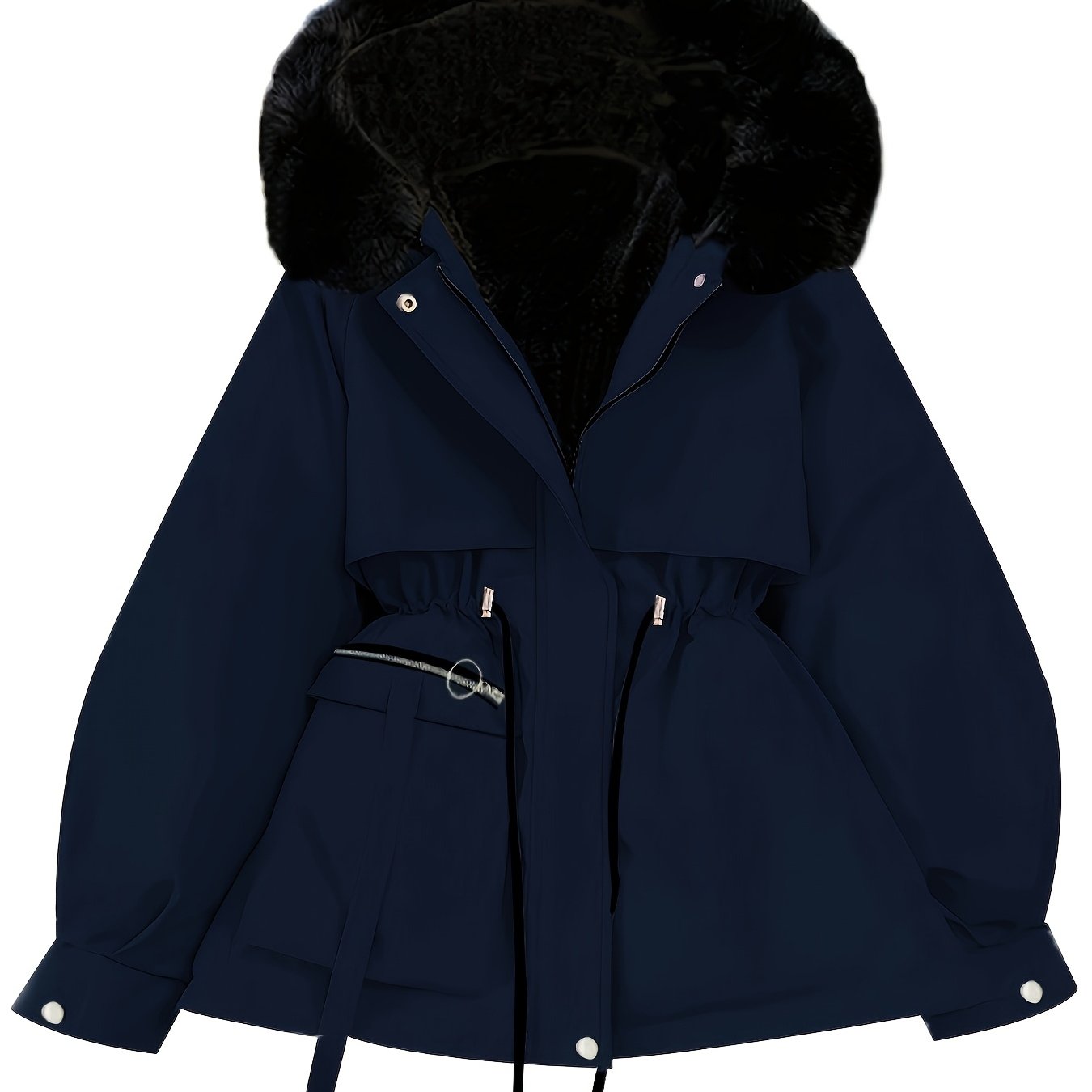 Parka à capuche grande taille avec garniture en fausse fourrure du 1XL au 5XL