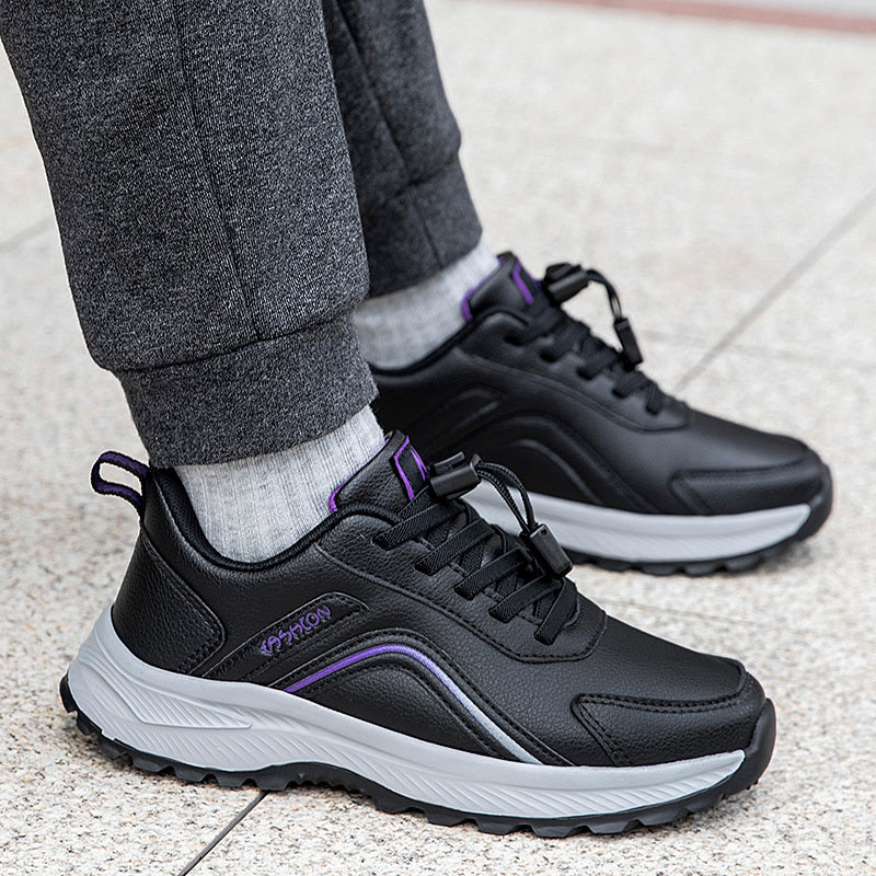 Women'S Non-Slip Walking Shoes - Slip-Resistant Rubber Sole, Cushioned TPR Outsole, Lace-Up Closure - All-Season Elderly Shoes for Seniors, Everyday & Formal Events - PU Synthetic Cover Upper - Non-Slip Grip for Stability & S MAEJORKEN