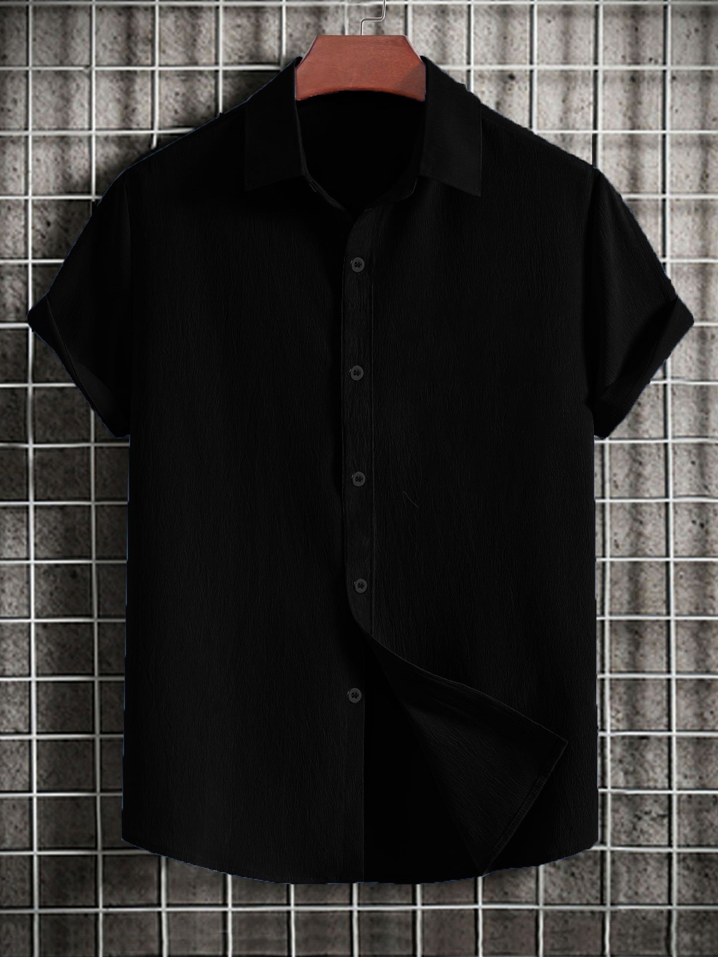 Chemise à manches courtes en pur coton du XS au 2XL