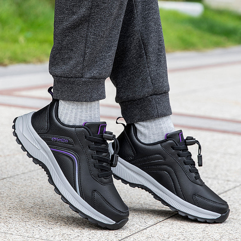 Women'S Non-Slip Walking Shoes - Slip-Resistant Rubber Sole, Cushioned TPR Outsole, Lace-Up Closure - All-Season Elderly Shoes for Seniors, Everyday & Formal Events - PU Synthetic Cover Upper - Non-Slip Grip for Stability & S MAEJORKEN